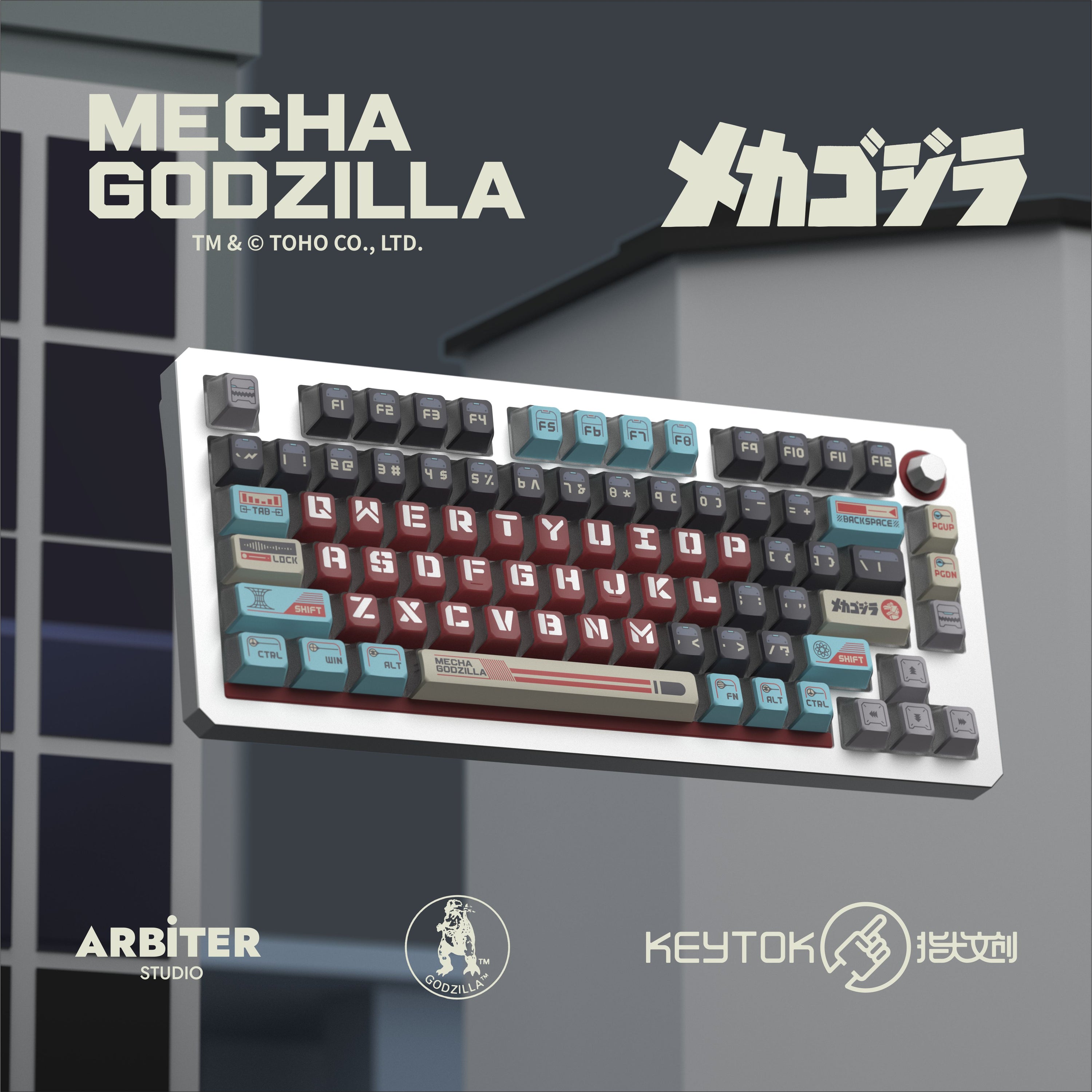 Keytok KOL Mecha Godzilla Dye-Sub PBT Keycaps 157pcs / Set