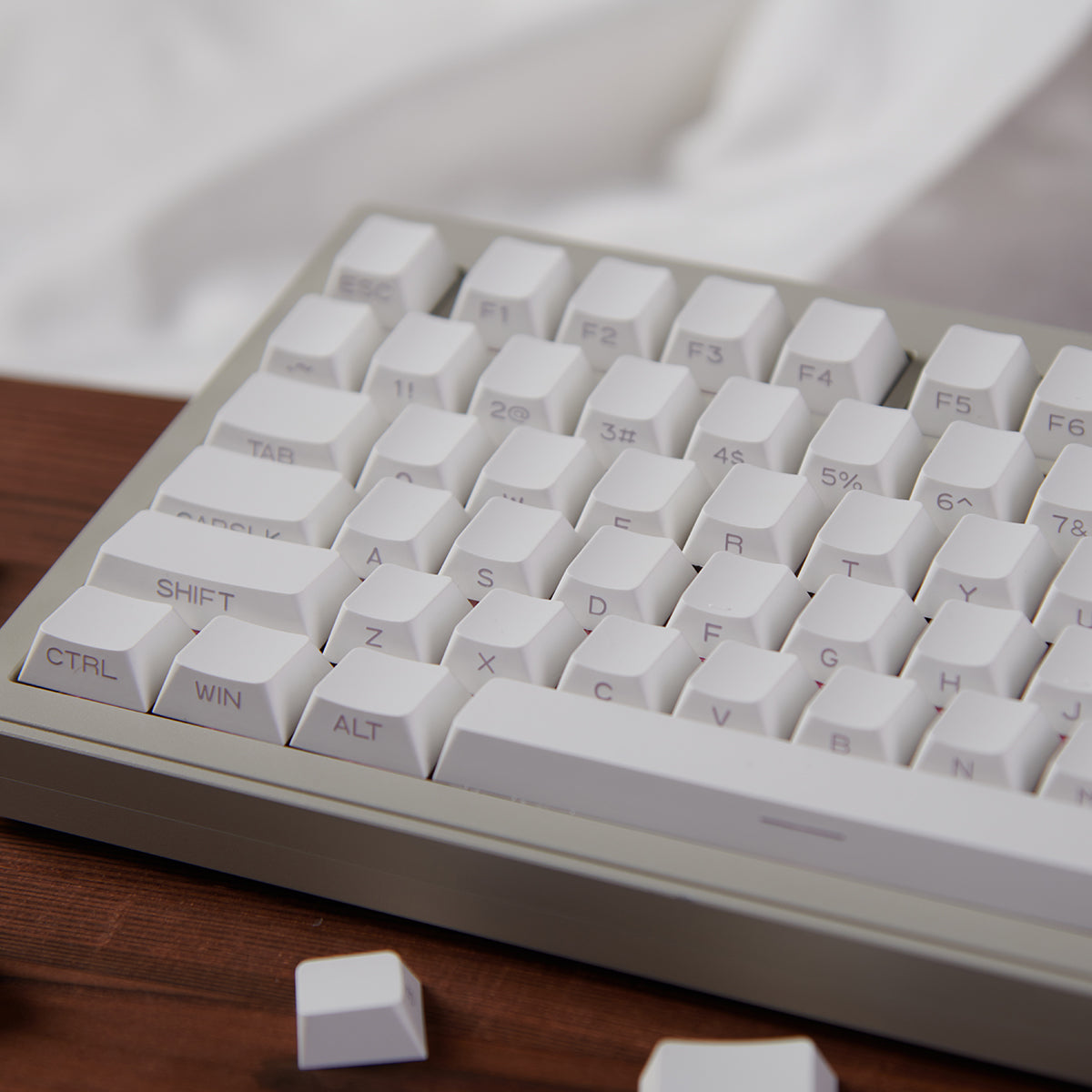 White Side-Translucent PBT Double-Shot Cherry OEM Profile Keycaps