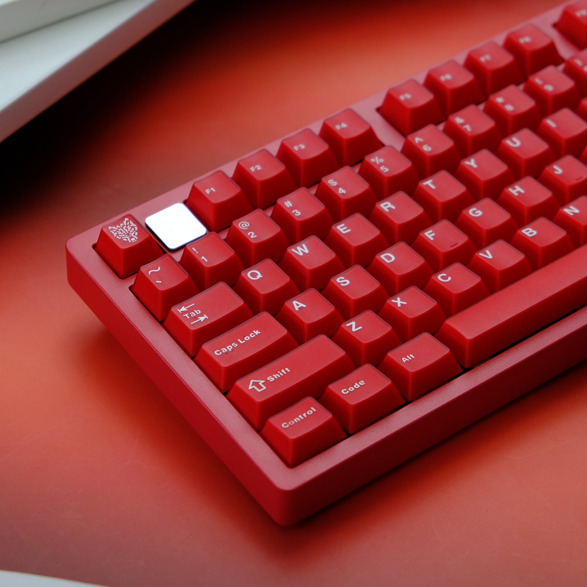 Red Ruby Semi-Translucent ABS Double-Shot OEM Profile Keycaps