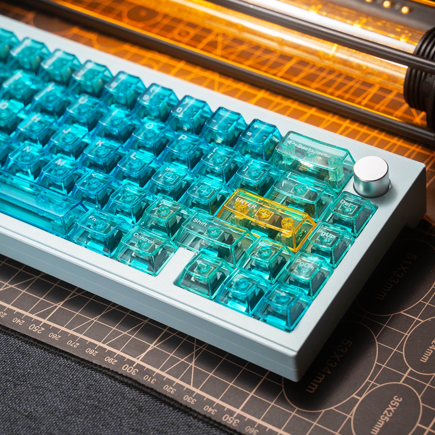 Hawaii Blue Transparent OEM Profile PC Keycaps