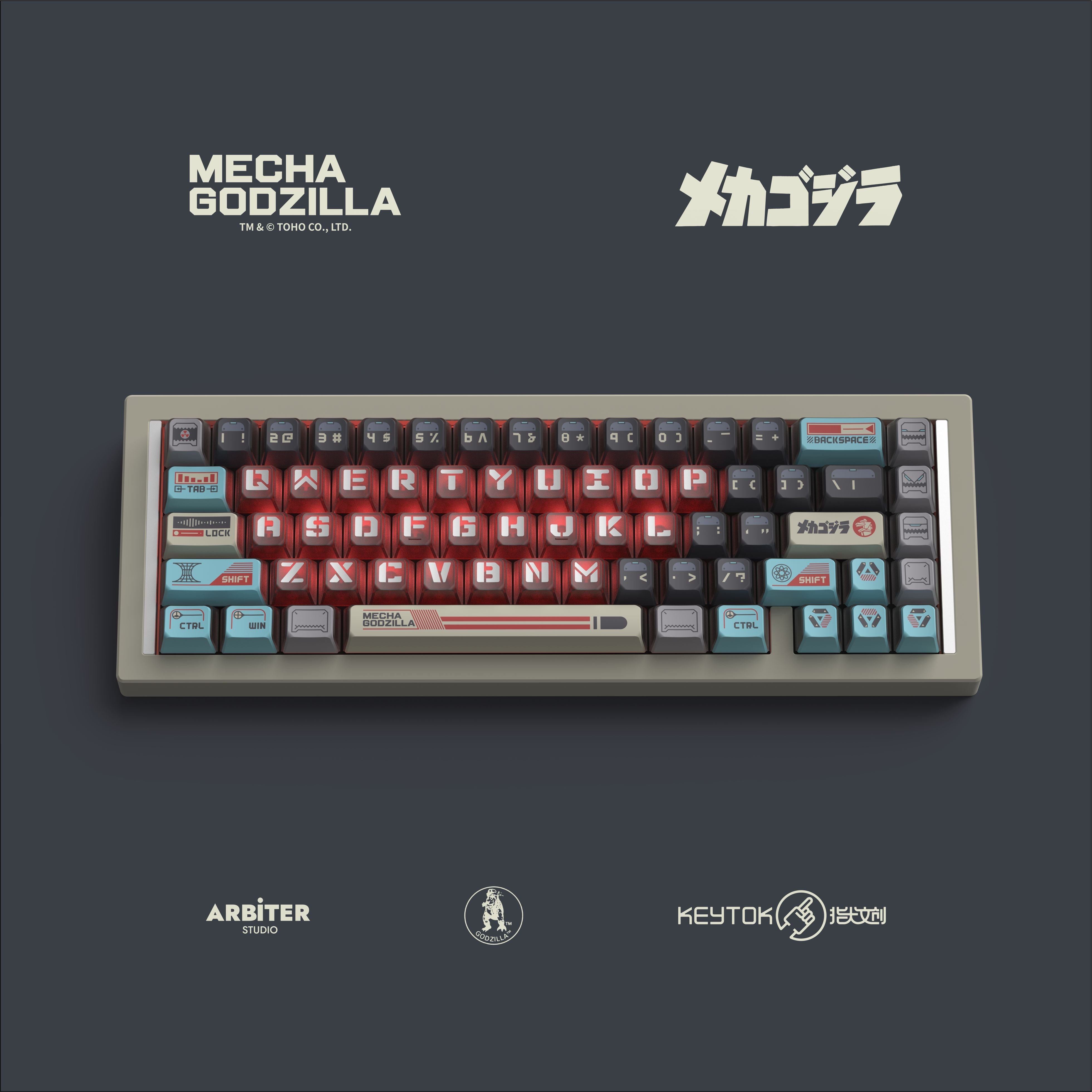 Keytok KOL Mecha Godzilla Dye-Sub PBT Keycaps 157pcs / Set