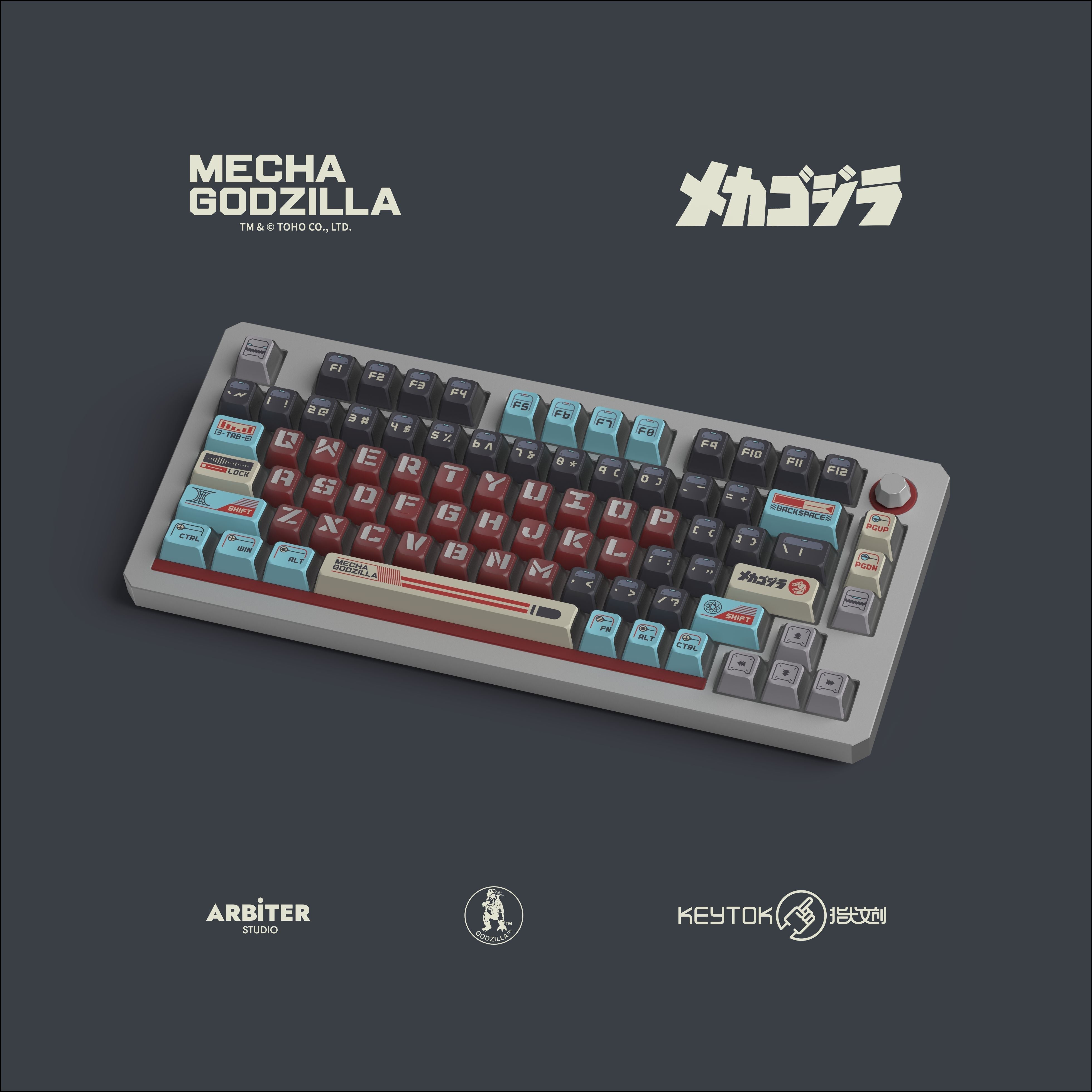 Keytok KOL Mecha Godzilla Dye-Sub PBT Keycaps 157pcs / Set