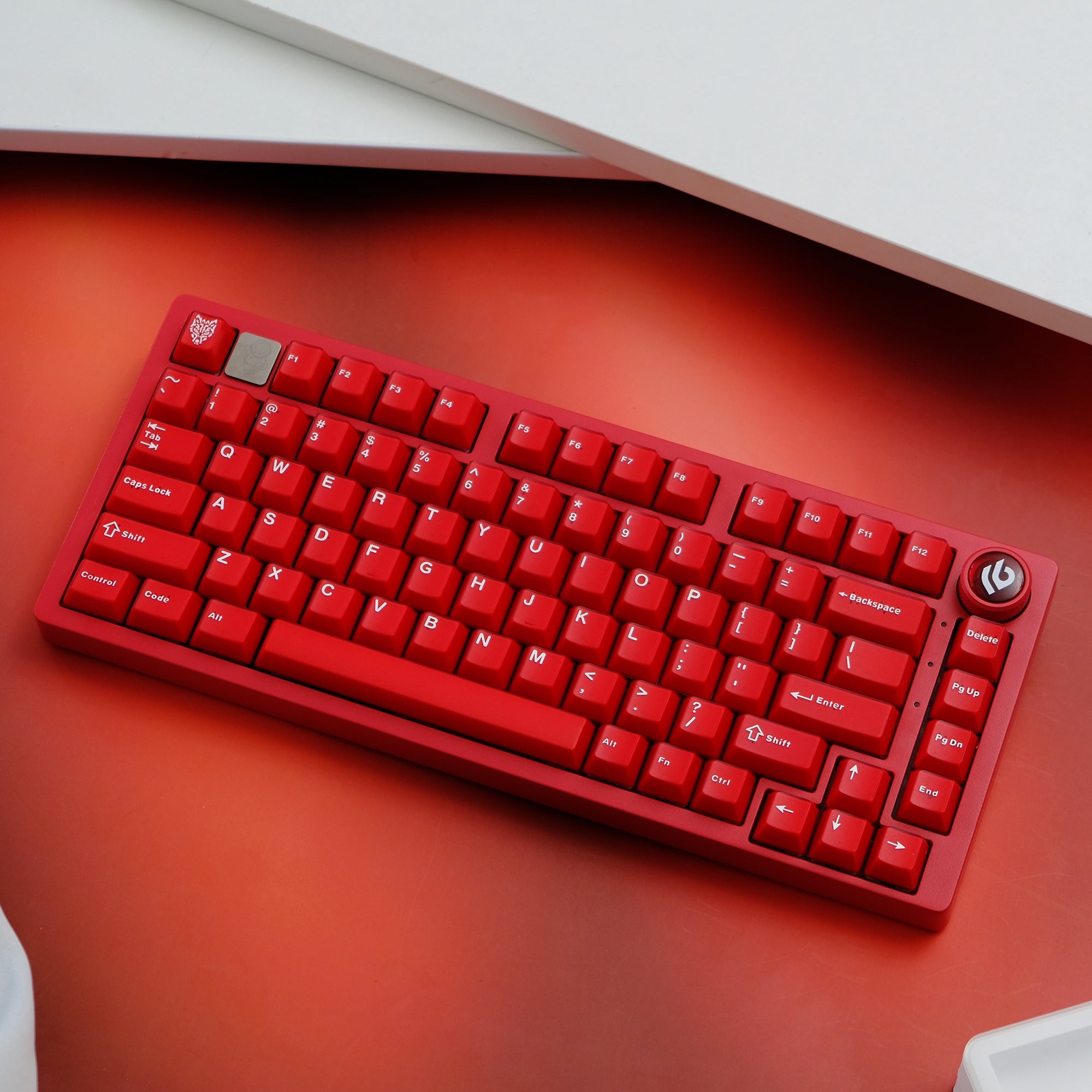 Red Ruby Semi-Translucent ABS Double-Shot OEM Profile Keycaps