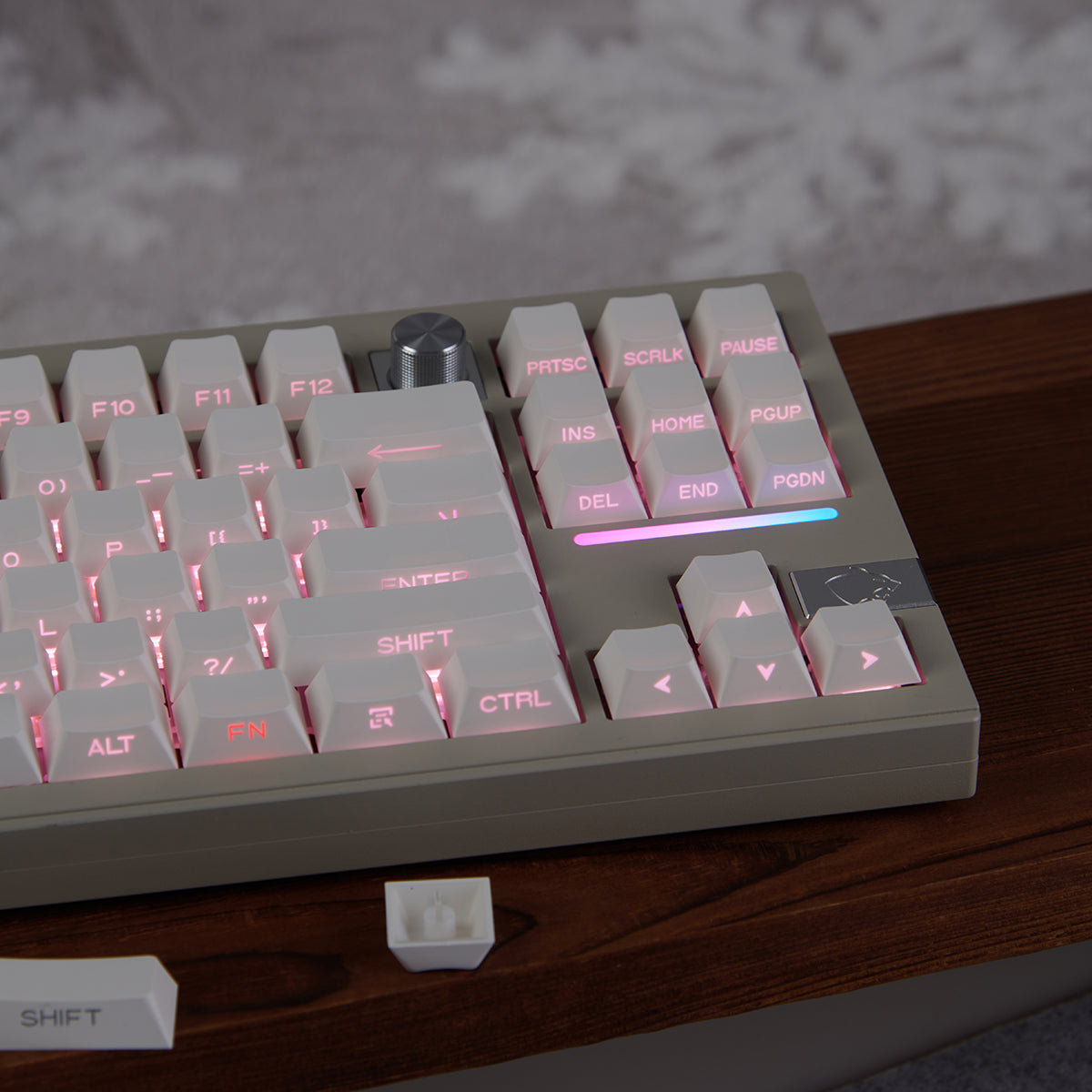 White Side-Translucent PBT Double-Shot Cherry OEM Profile Keycaps