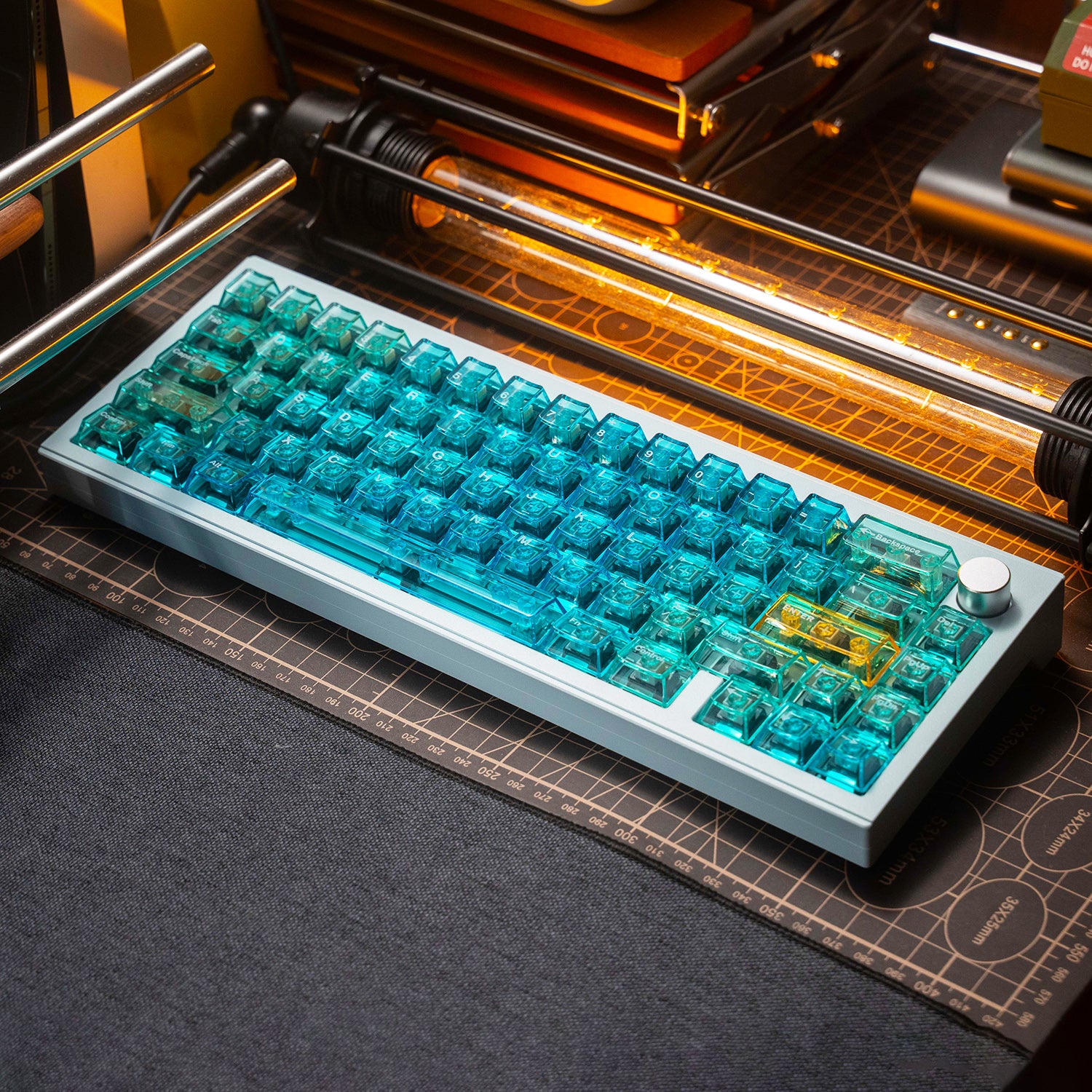 Hawaii Blue Transparent OEM Profile PC Keycaps