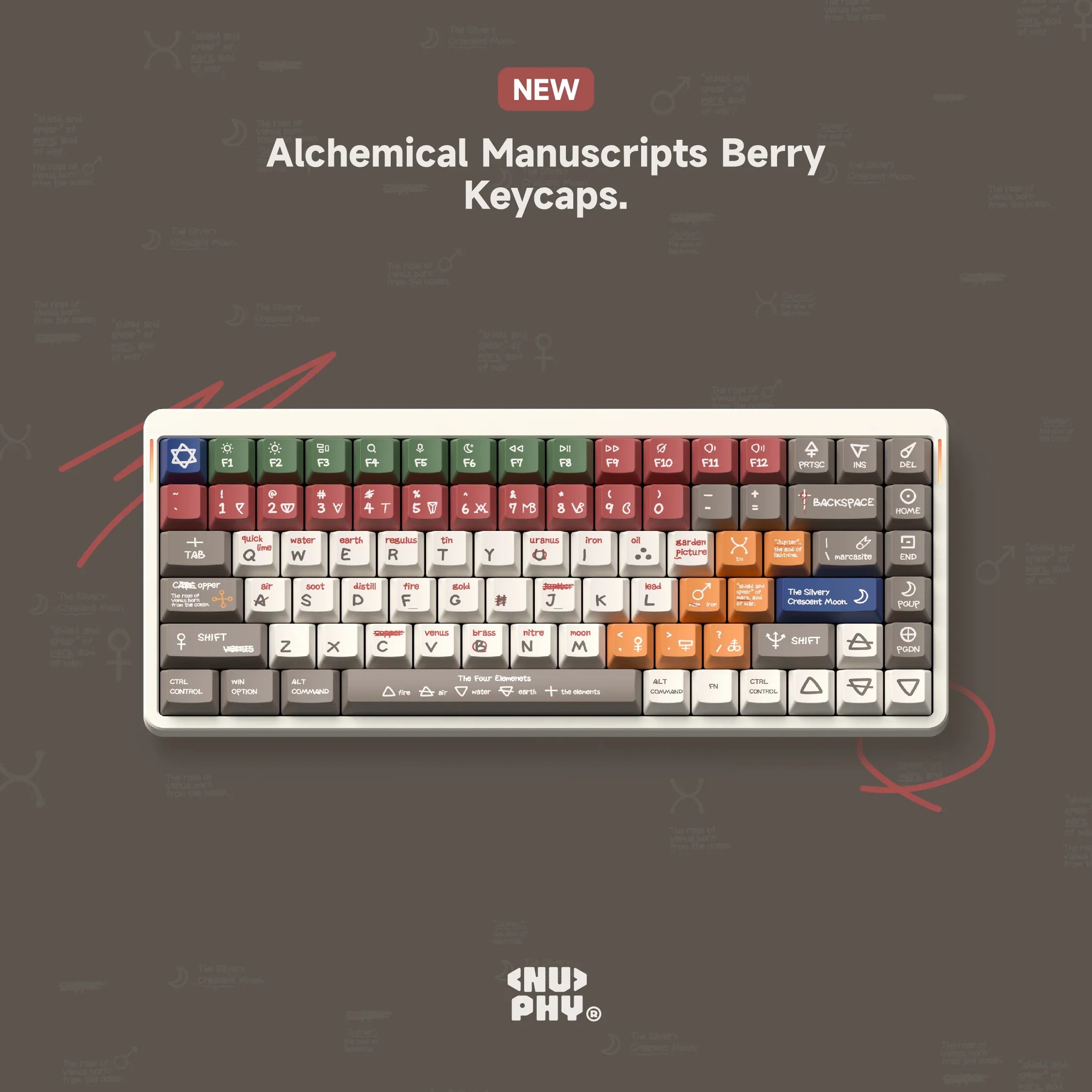 NuPhy Berry profile Alchemical Manuscripts Dye-Sub PBT Keycaps - 126 keys
