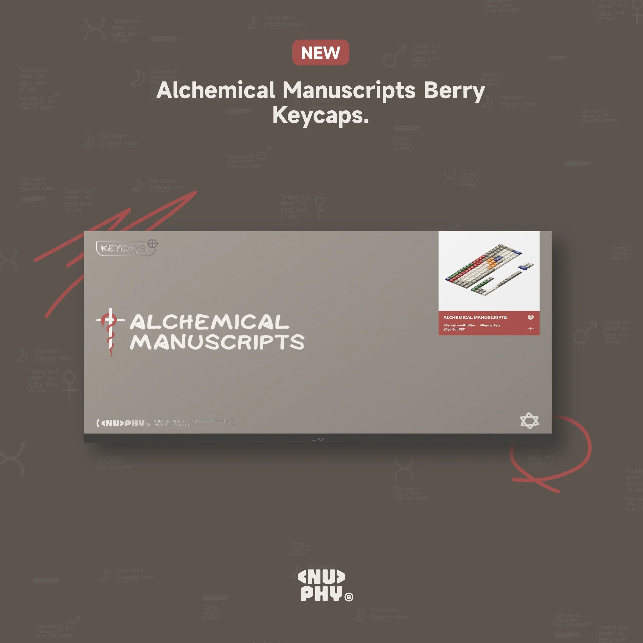 NuPhy Berry profile Alchemical Manuscripts Dye-Sub PBT Keycaps - 126 keys