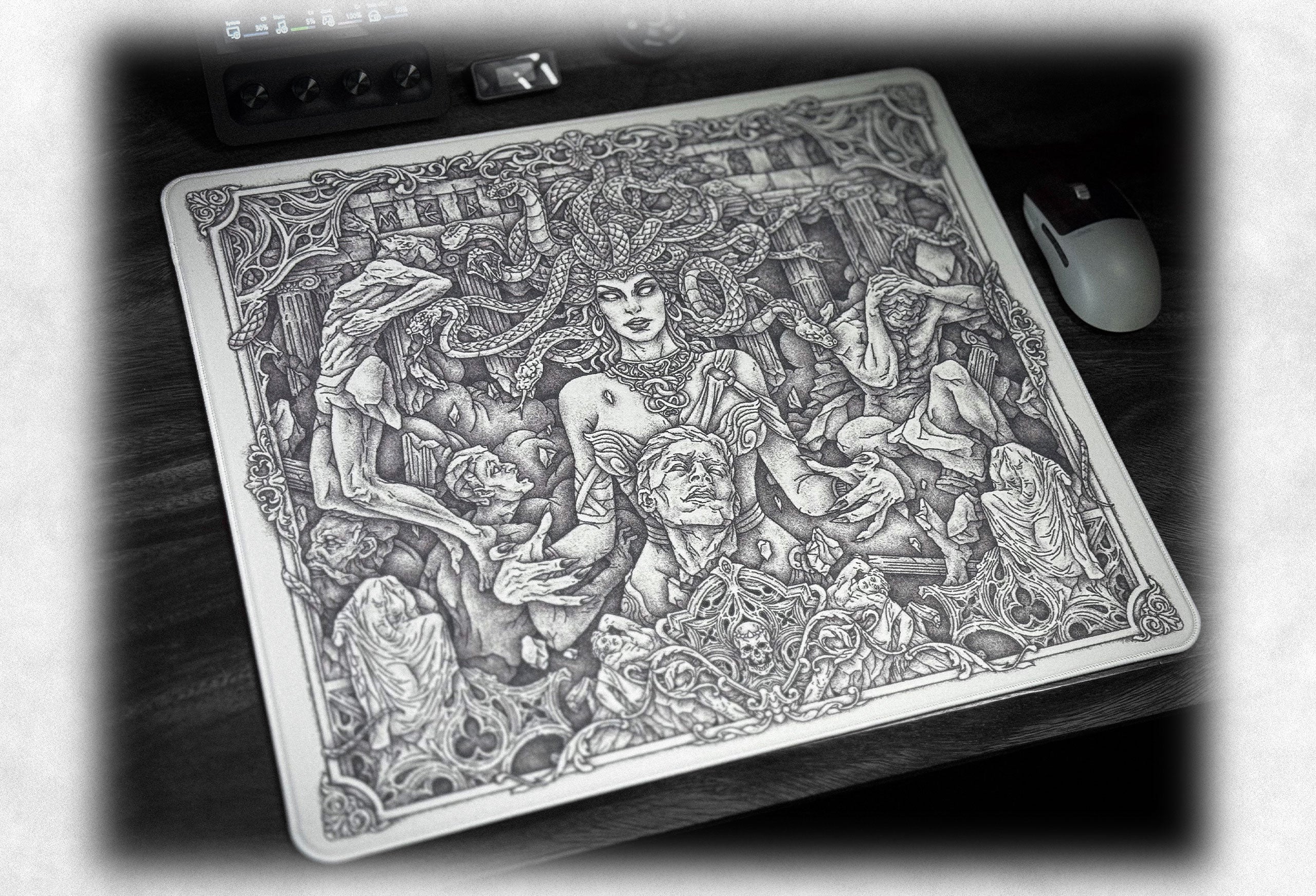 AimStar MEDUSA Gaming Mouse Pad Custom 4mm Poron Primer Smooth Surface Control Anime Large Desk Mat FPS Gaming Accessories Gift