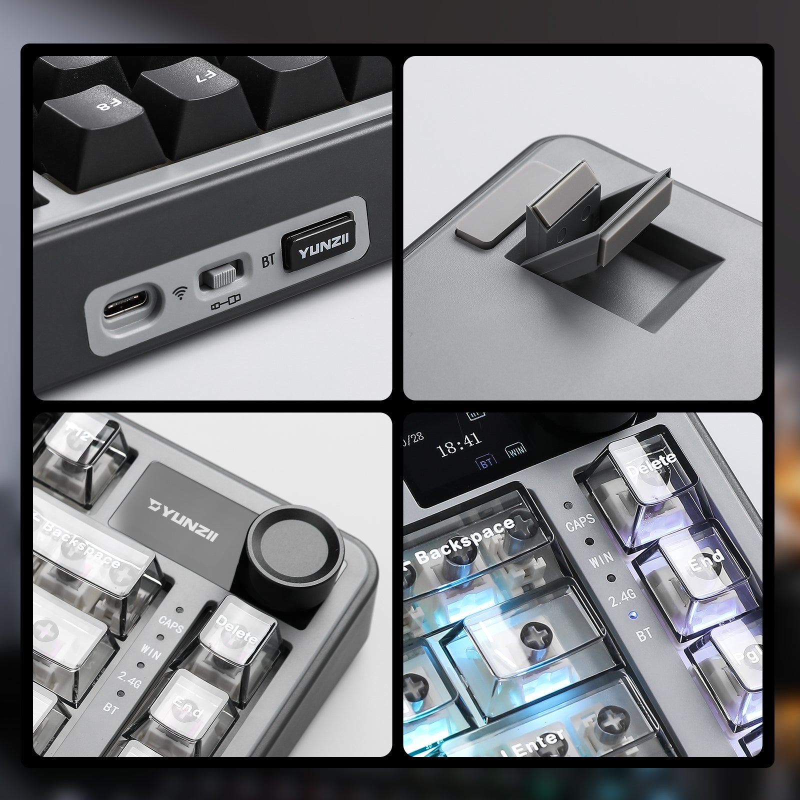 YUNZII B75 PRO MAX QMK/VIA Knob TFT Screen Wireless Mechanical Keyboard