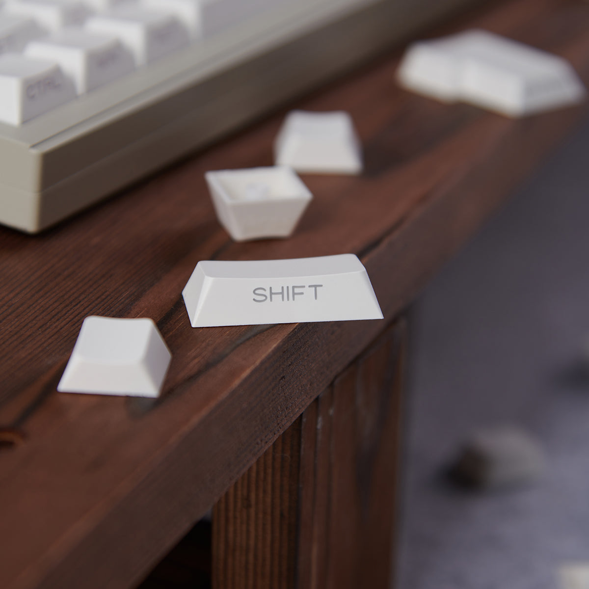 White Side-Translucent PBT Double-Shot Cherry OEM Profile Keycaps