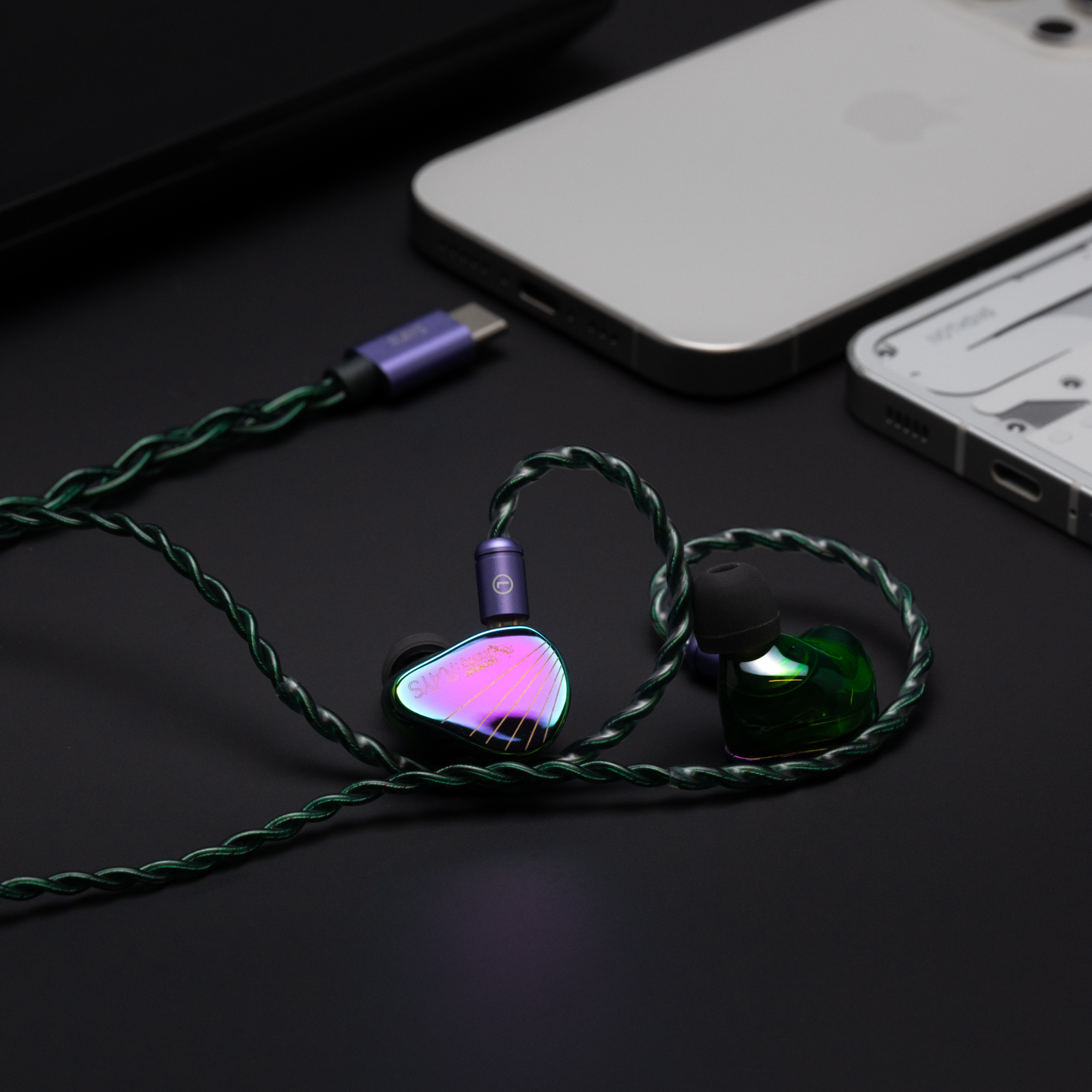 MOONDROP RAYS Hybrid Wired USB-C Pro Gaming IEM In-Ear Monitor Headphones with Mic