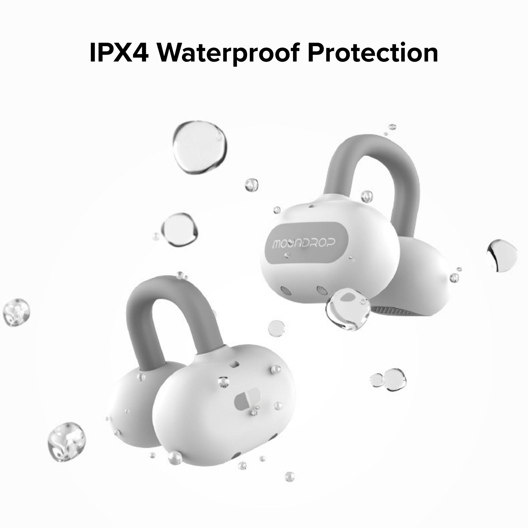 MOONDROP Pill OWS Open-Ear Wireless Earbuds Ear Clip Design with AI ENC & IPX4 Water Resistance (Black)