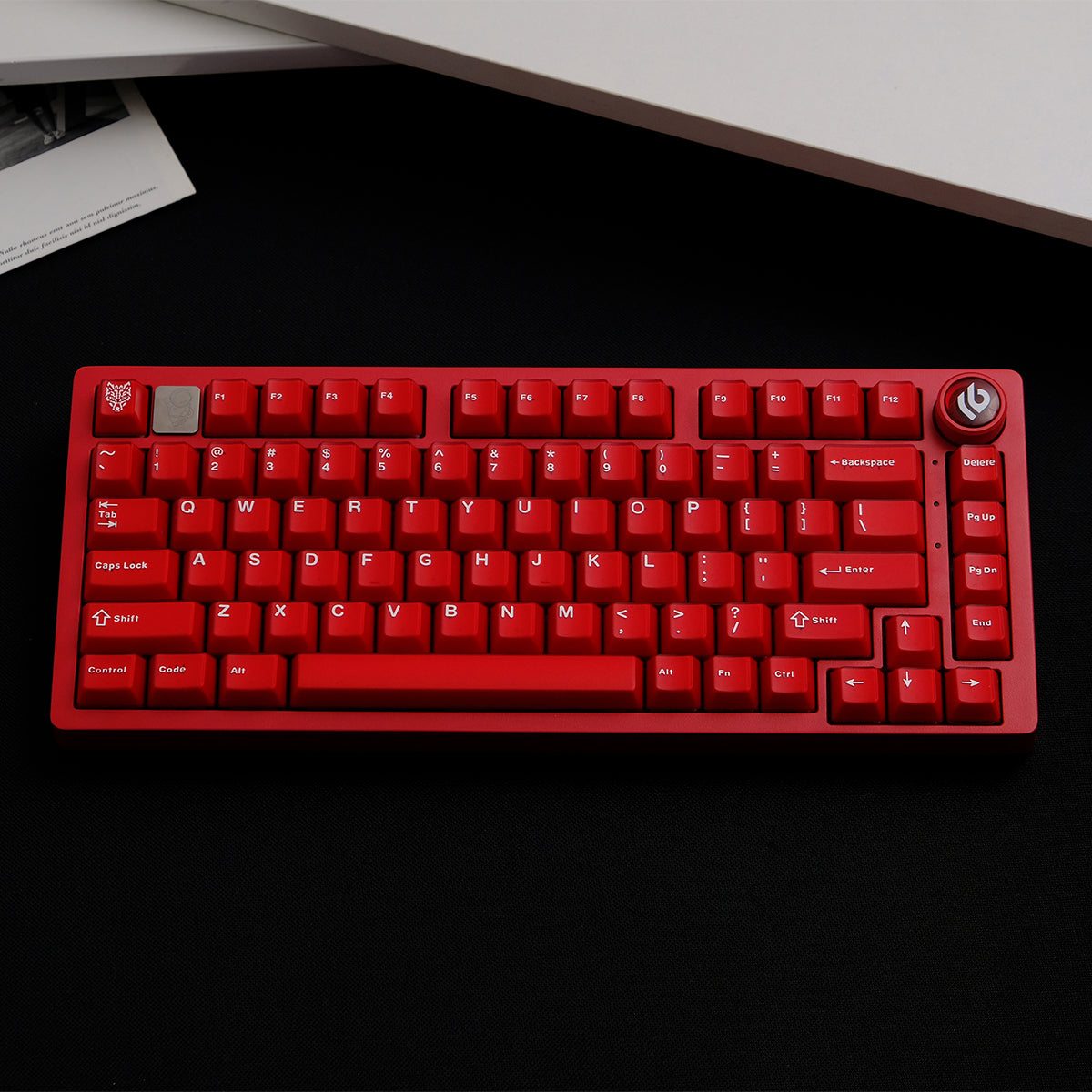 Red Ruby Semi-Translucent ABS Double-Shot OEM Profile Keycaps