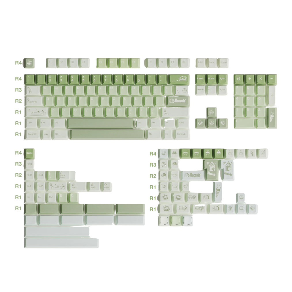 Keybyelab Cherry profile Maccato Dye-sub PBT keycaps with Transparent Keycaps
