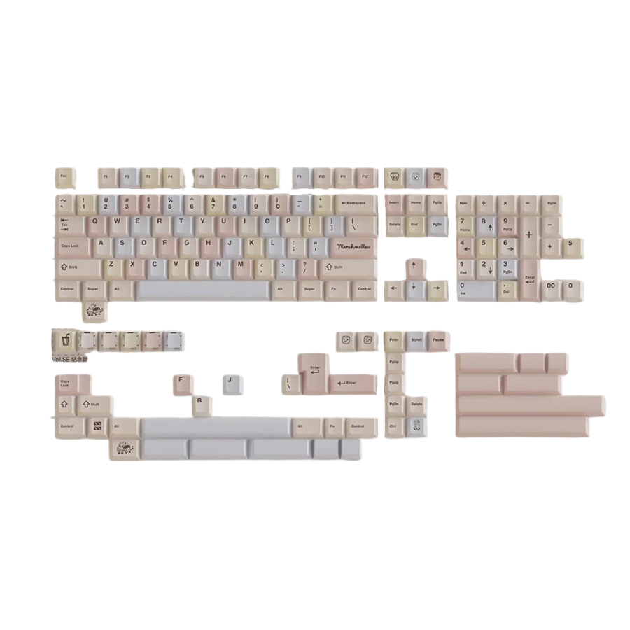 Qwertykeys Cherry profile Bubble Tea Marshmallow Dye-sub PBT keycaps