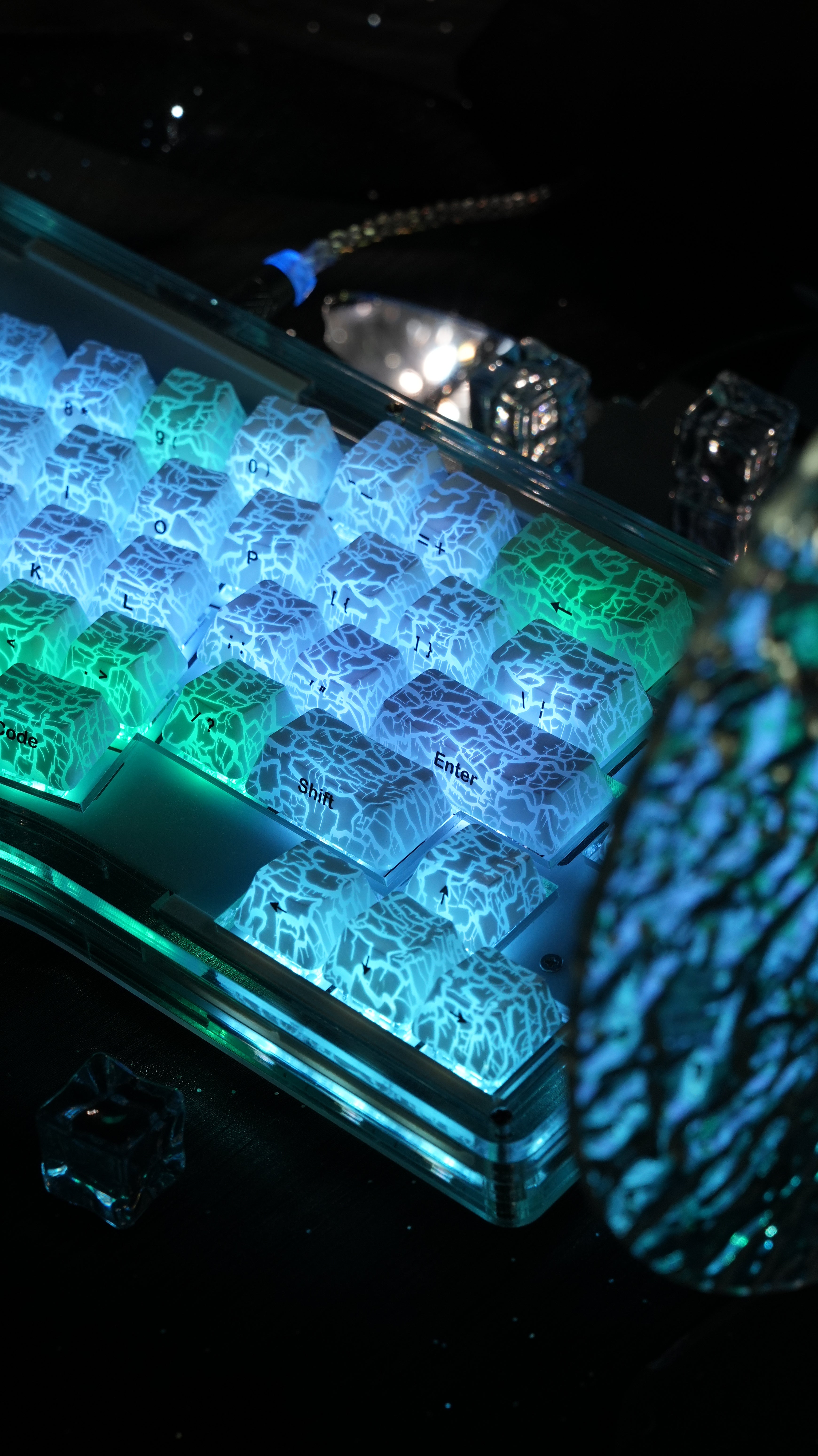 XVX Ice Crack series Pattern Shine Keycaps