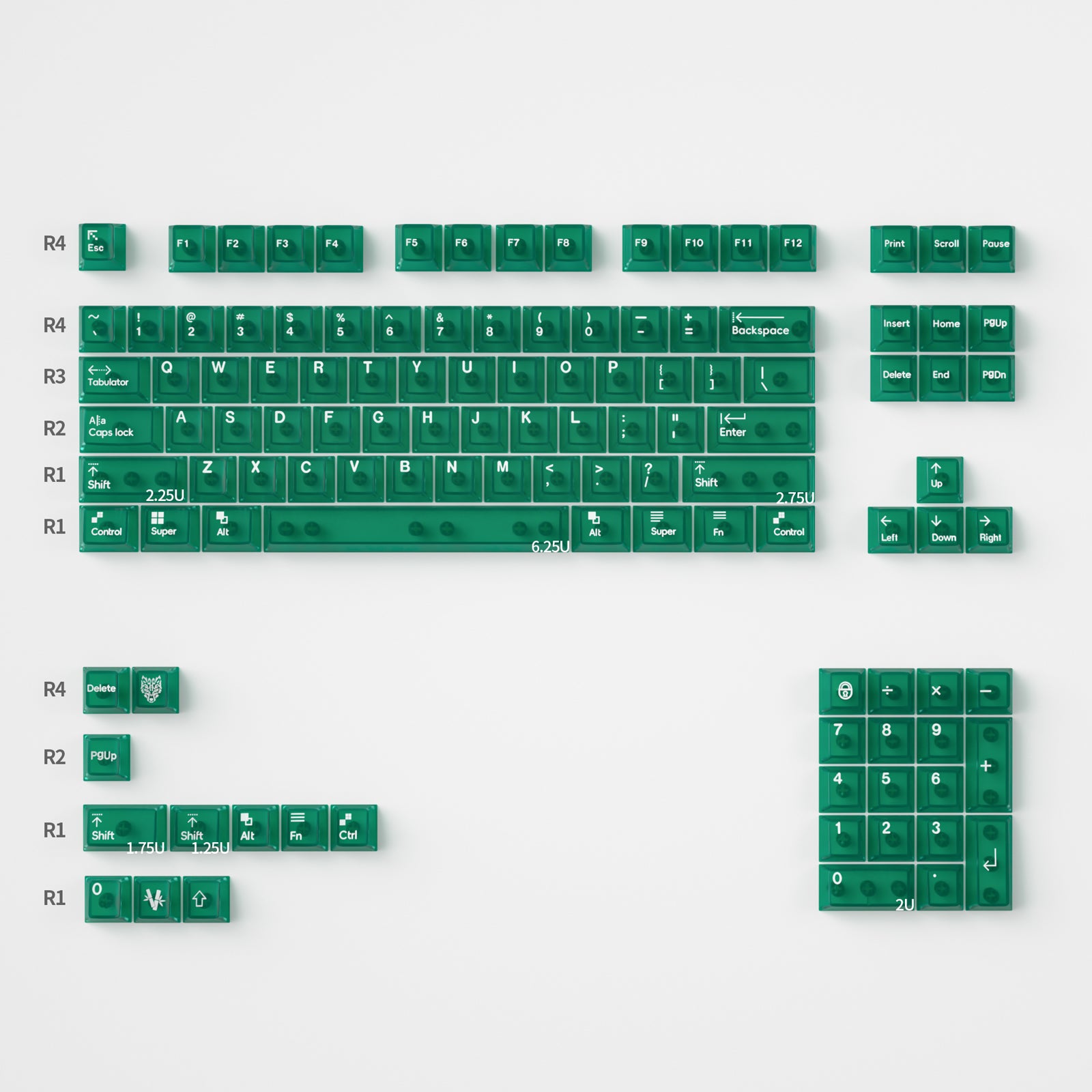 Transparent OEM Profile PC Keycaps