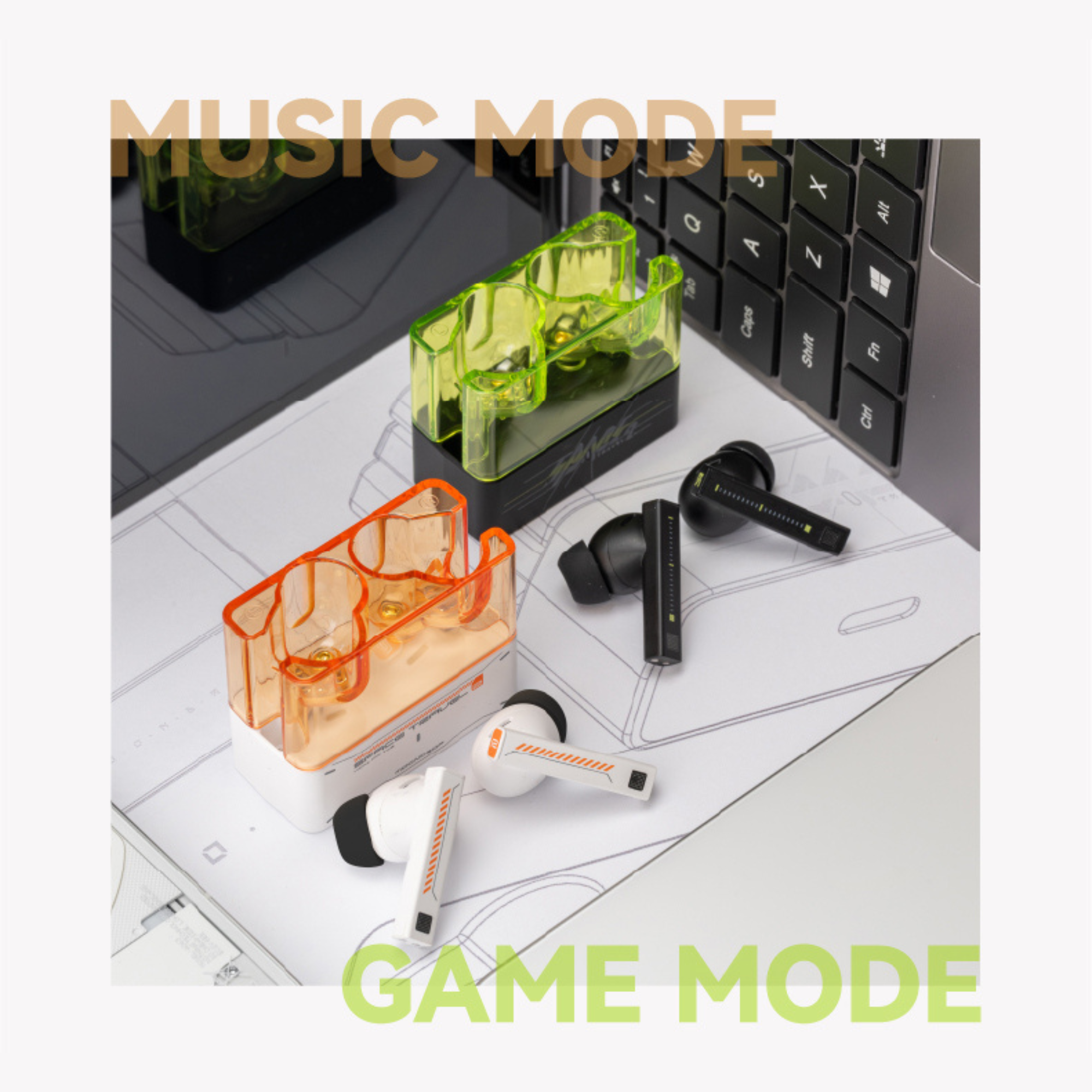 MOONDROP Space Travel 2 TWS HiFi Noise-Canceling Low-Latency Gaming Wireless Earphone