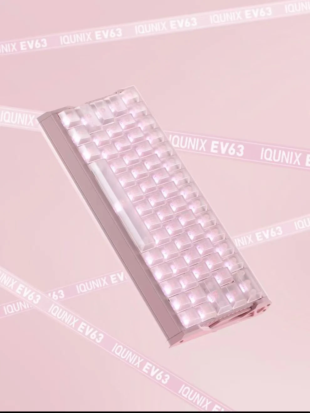 IQUNIX EV63 Hall Effect 8K RGB Wired Gaming Keyboard Pink Magnetic X Ultra Switch