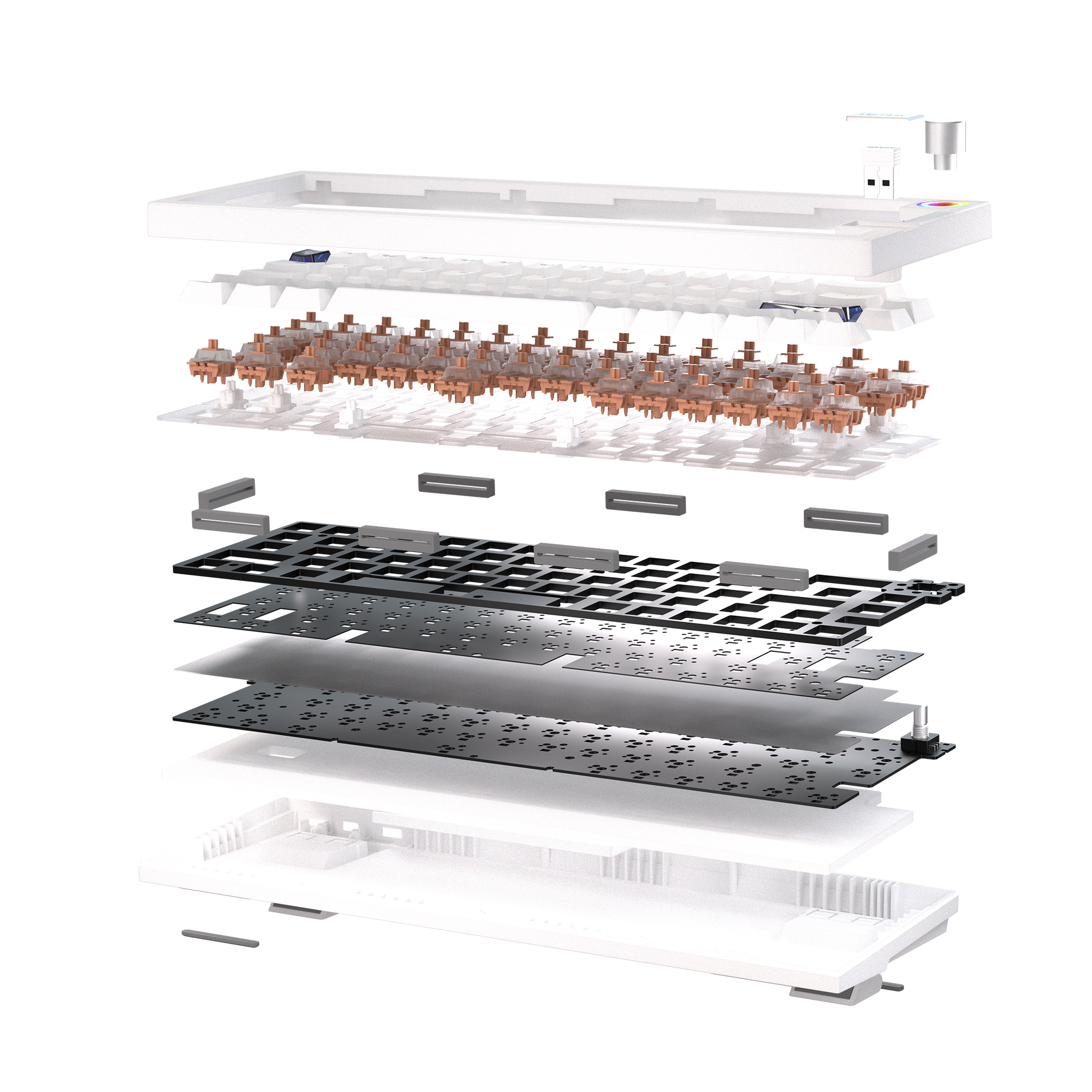 Fantech MAXFIT6 60% Hot-Swap QMK/VIA Wireless Mechanical Keyboard with Knob