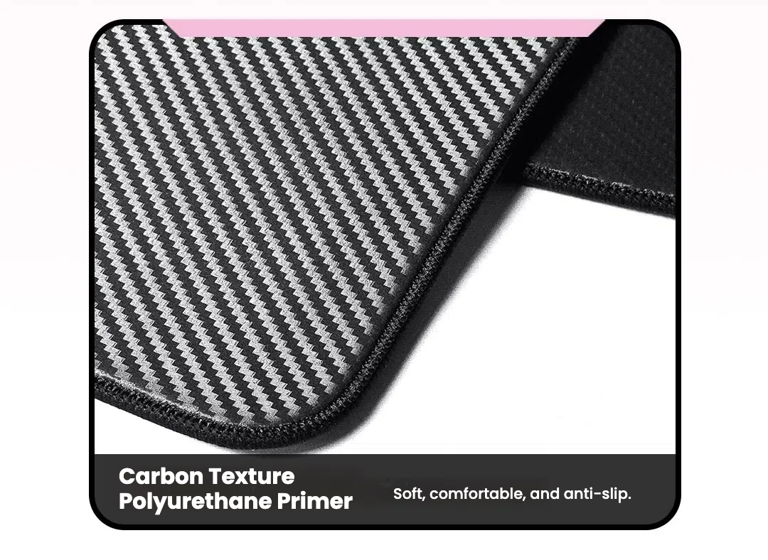 AimStar Pink Thorn Mousepad – 490mm420mm4mm Carbon Fiber Pattern Gaming Mouse Pad for Esports & PC Gamers