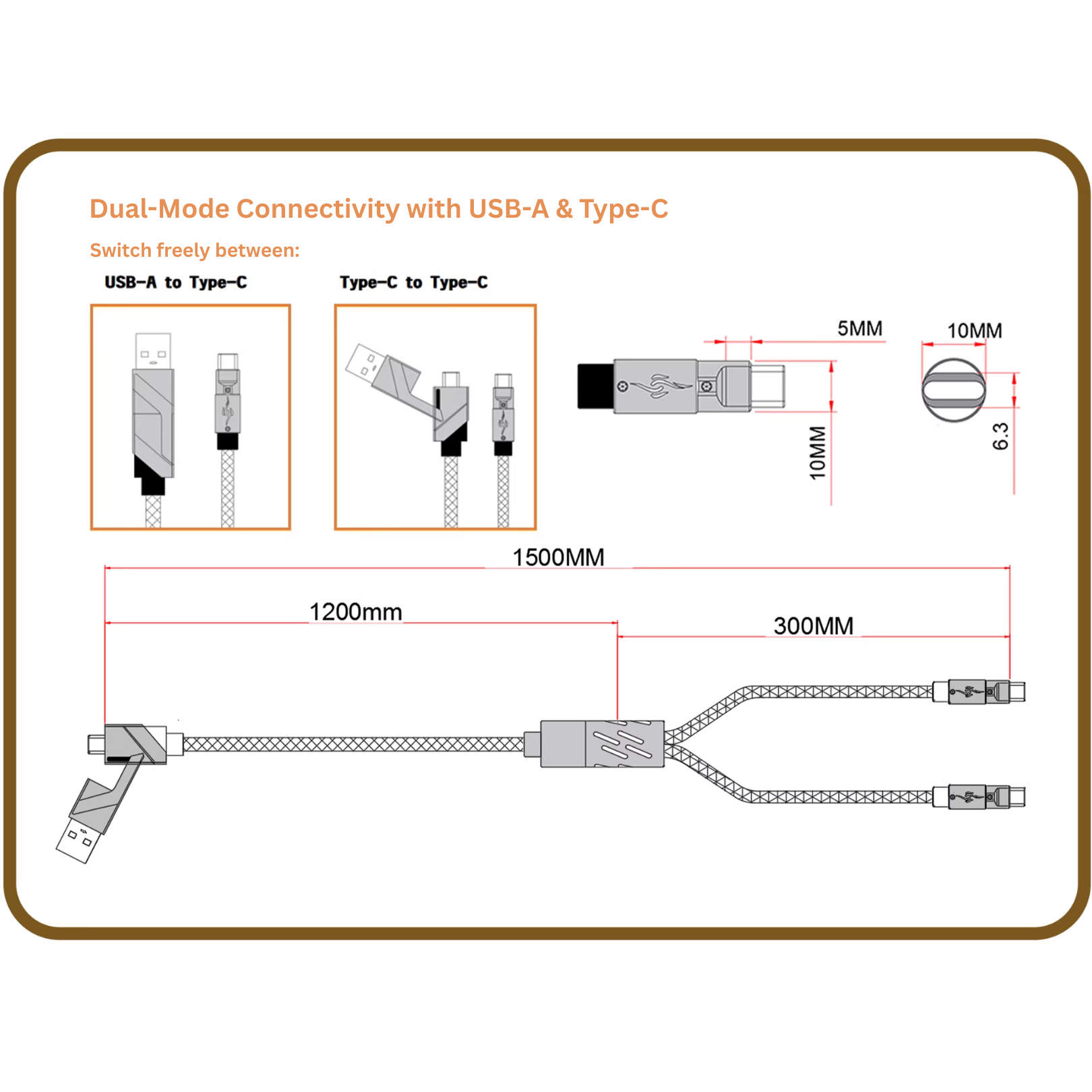 Keydom Five core aviation plug-in 8K cable Starry Star