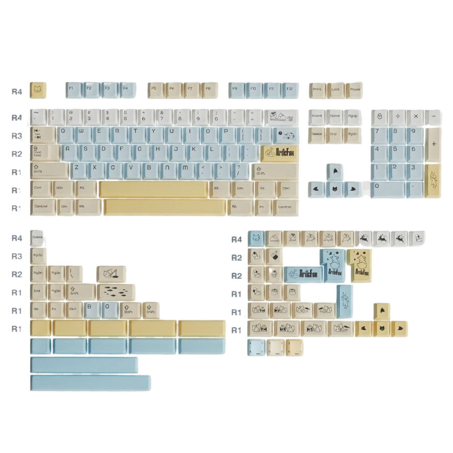 KeyByeLab Artic Fox Cherry Profile PBT+PC Keycap Set with Transparent Keycap