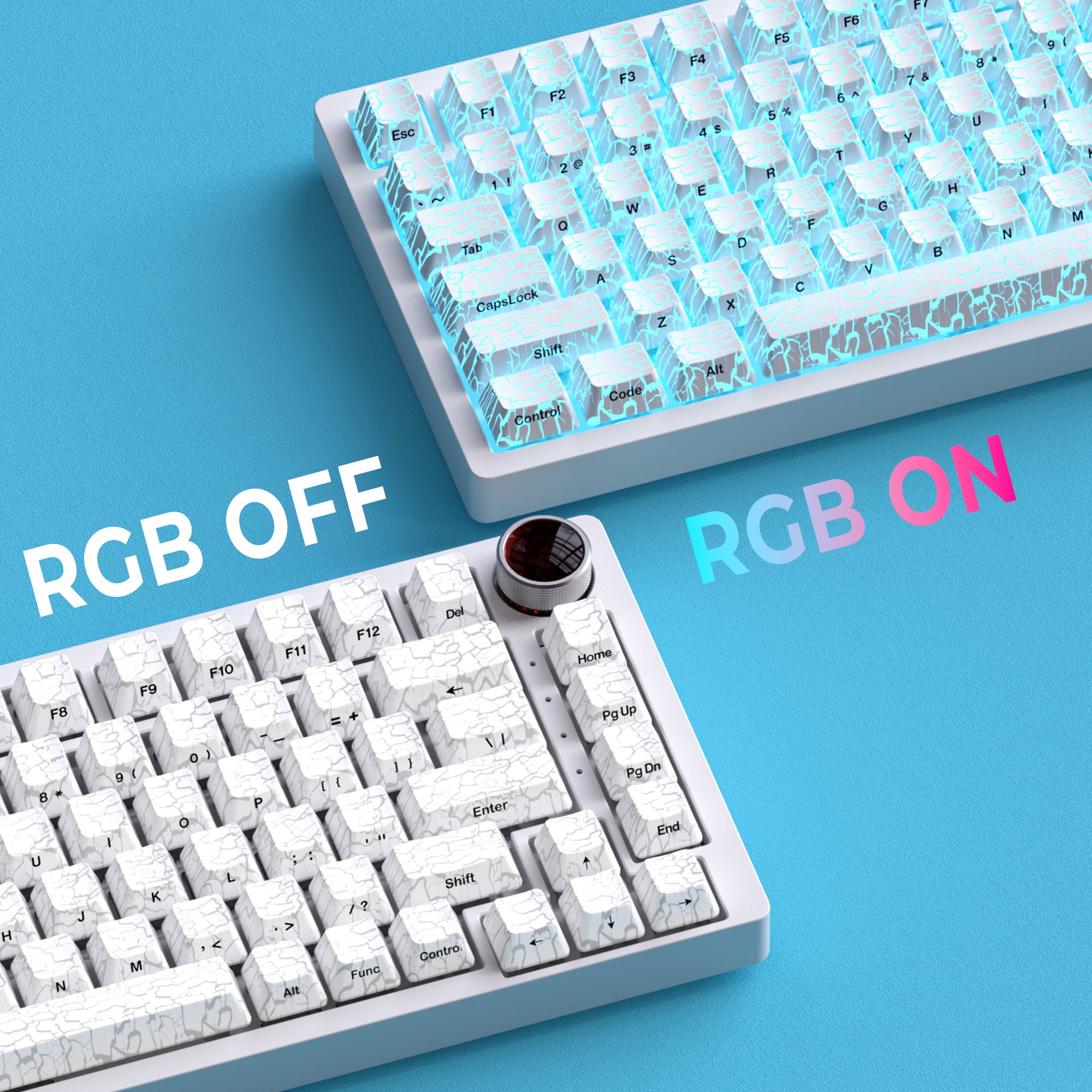 XVX Ice Crack series Pattern Shine Keycaps