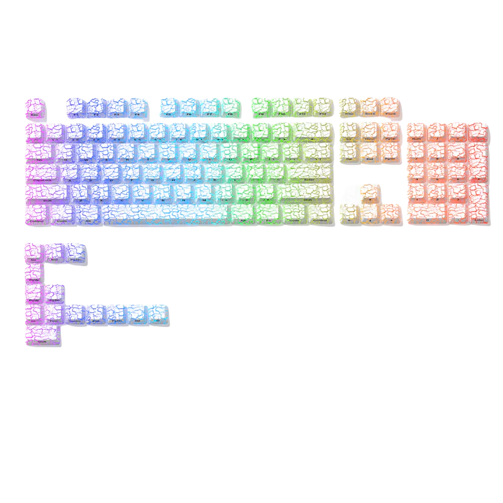XVX Ice Crack series Pattern Shine Keycaps