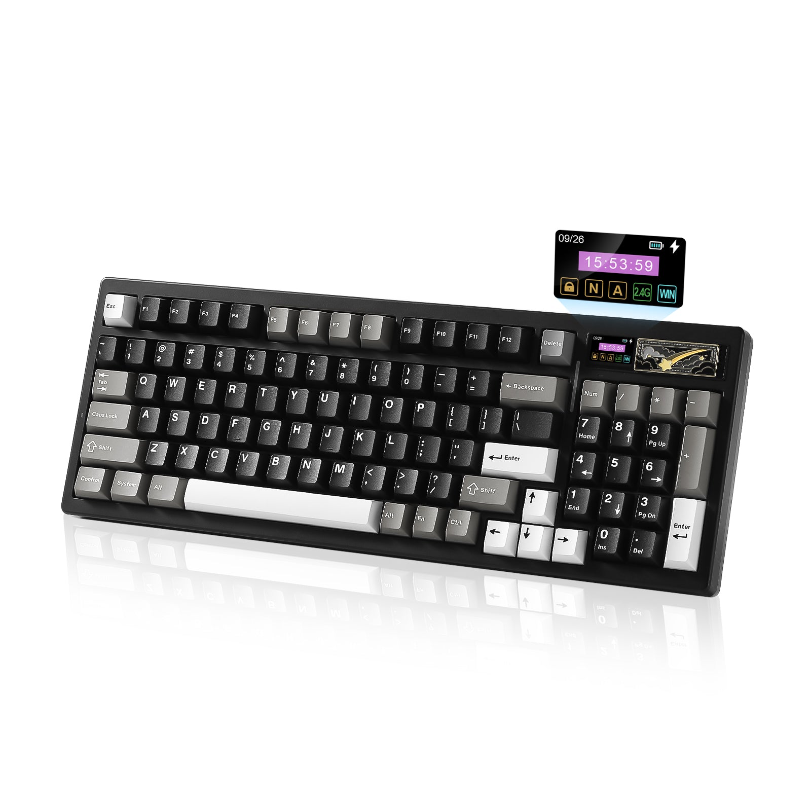YUNZII IF99 QMK/VIA Full Size Wireless Mechanical Keyboard with LCD Screen