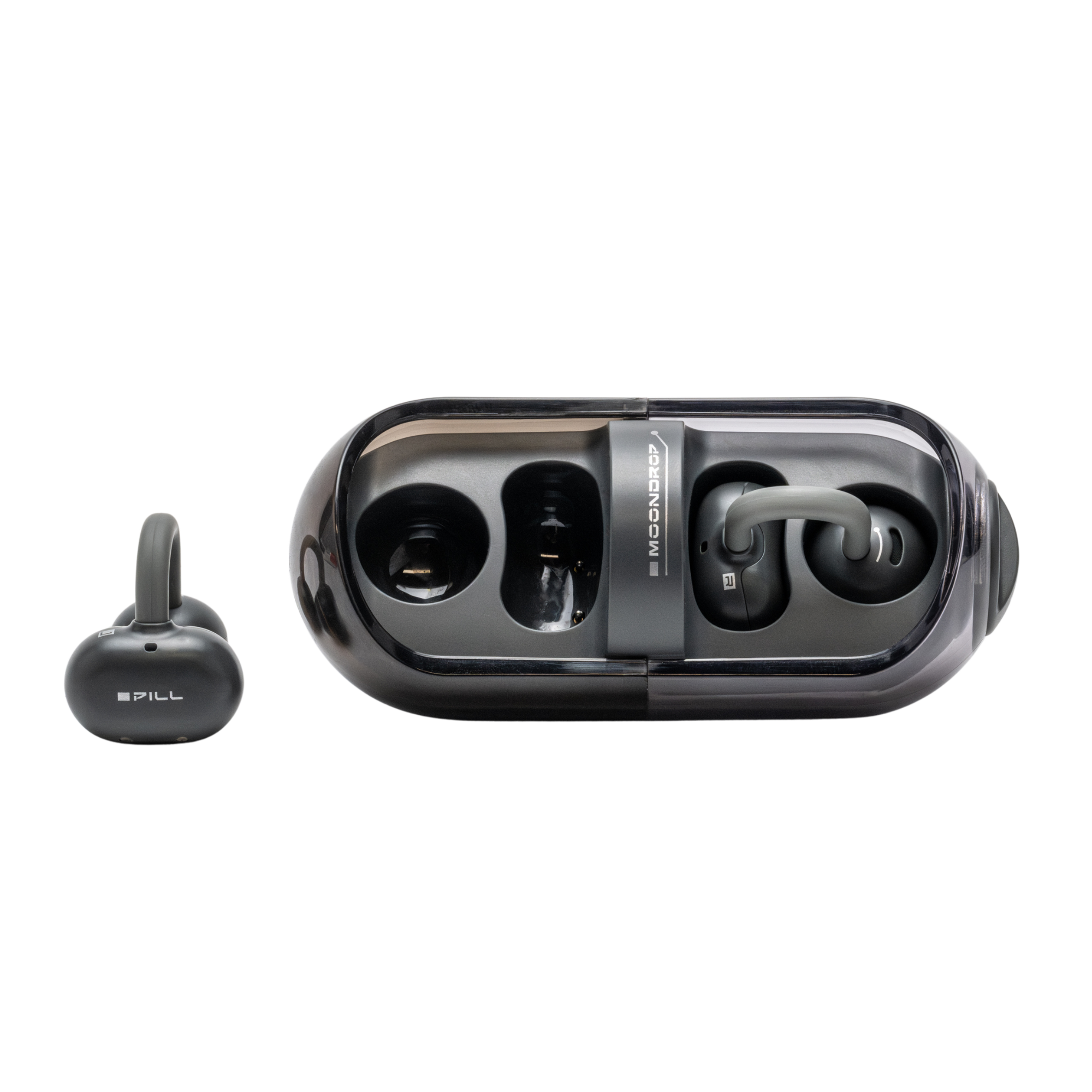 MOONDROP Pill OWS Open-Ear Wireless Earbuds Ear Clip Design with AI ENC & IPX4 Water Resistance (Black)
