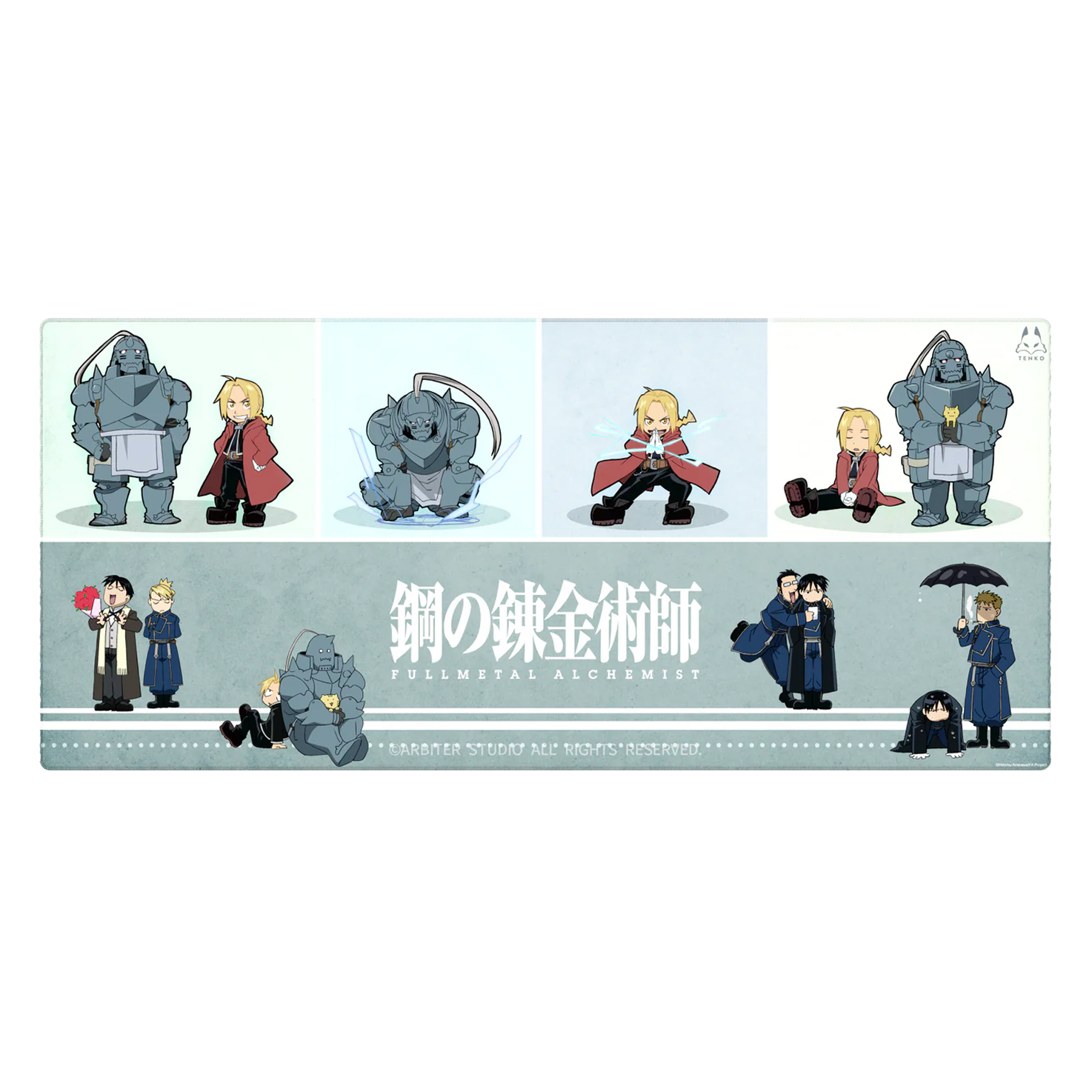 ARBITER STUDIO FMA BROTHERHOO XL 900x400mm Cloth Mousepad (Chibi Alcehmists)