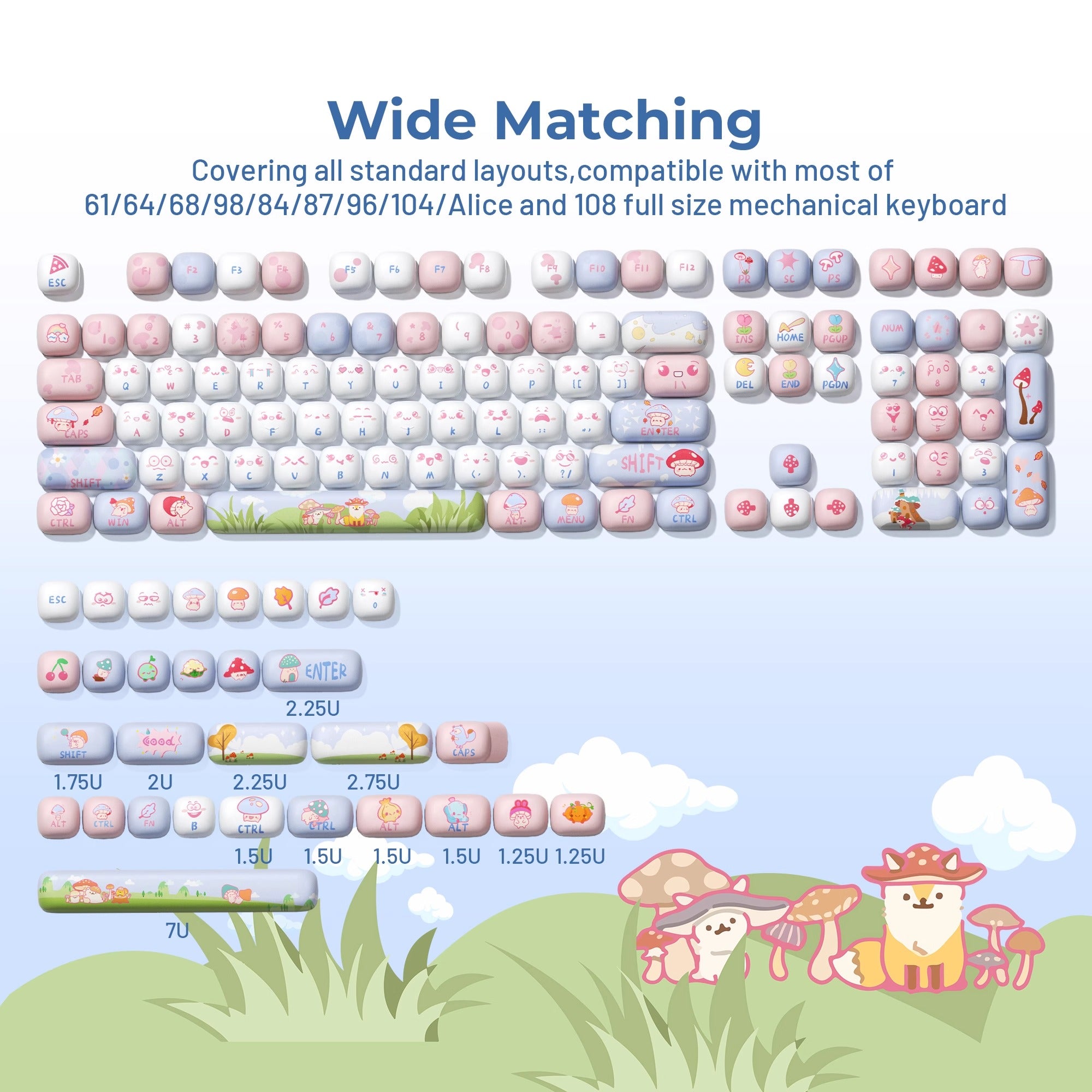 XVX Fox Party MOG Profile Dye-Sub PBT Keycap Set