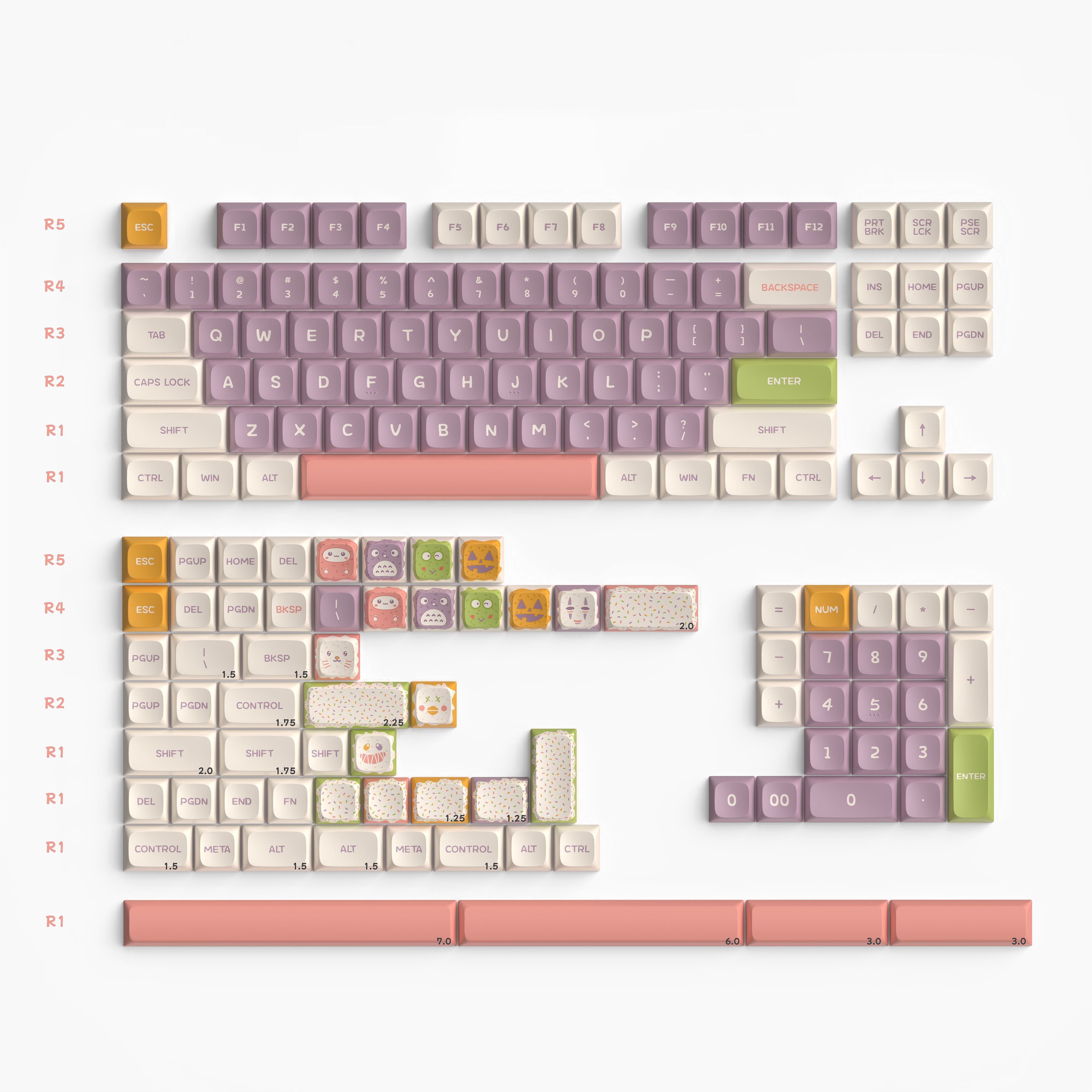 Keytok KDA Sweet Monster Dye-Sub PBT Keycaps 162pcs / Set