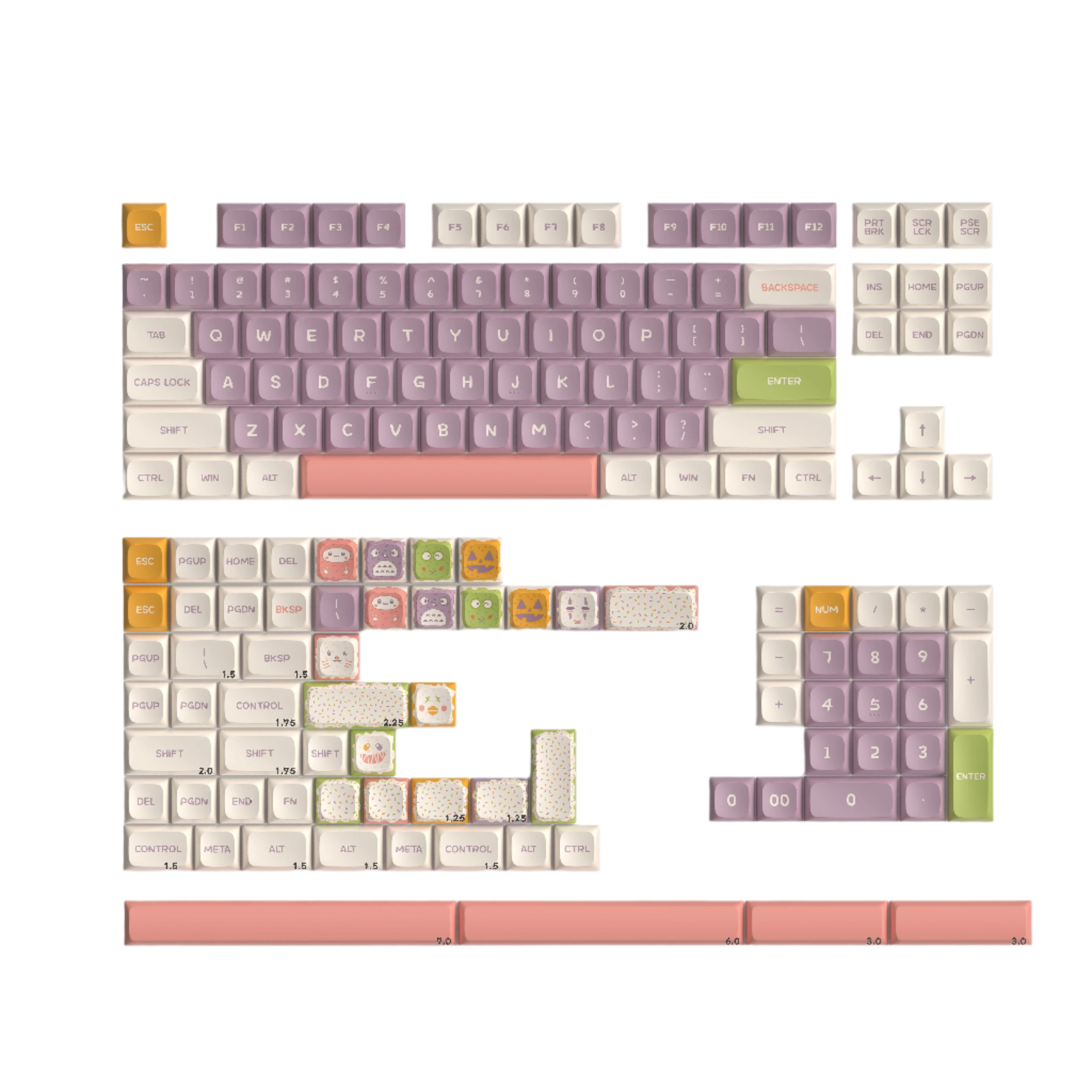 Keytok KDA Sweet Monster Dye-Sub PBT Keycaps 162pcs / Set