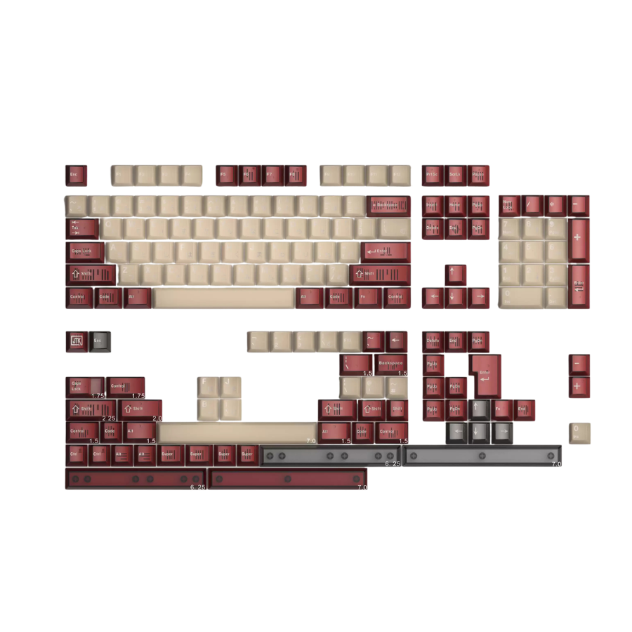 JTK FC Classic R3 Clear Cherry Profile Doubleshot +Tripleshot ABS Keycap Set - Transparent Edition