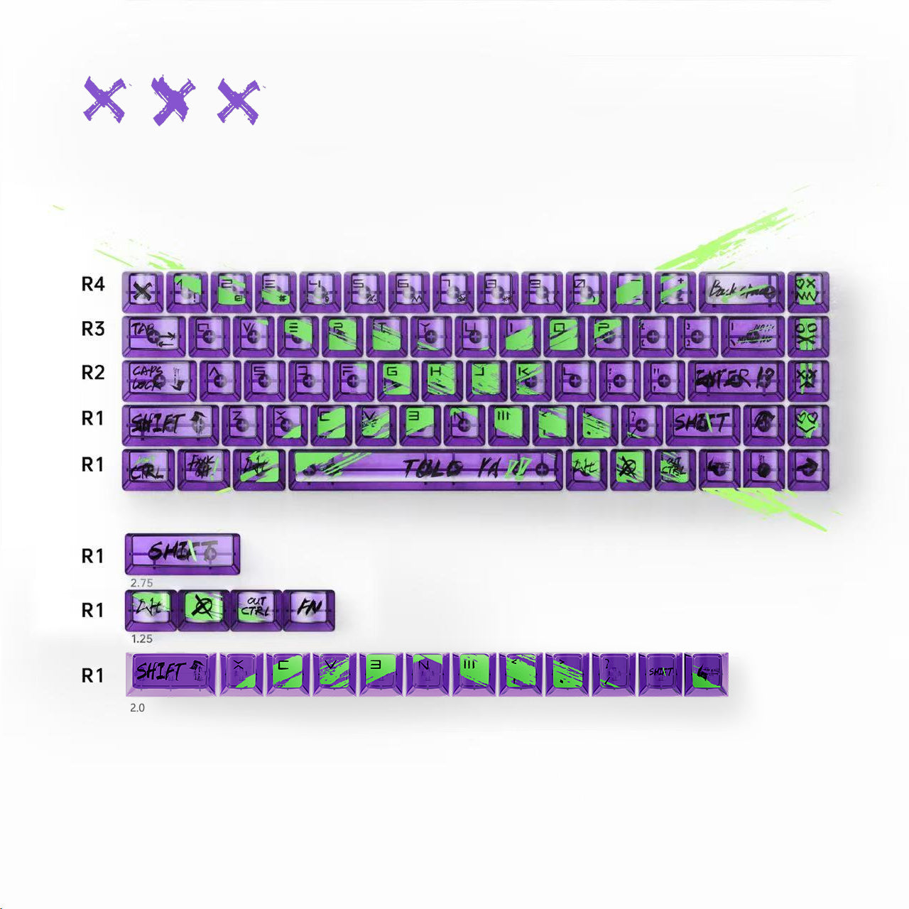 Keytok XXX Cherry Profile PC Keycaps 73pcs/ Set