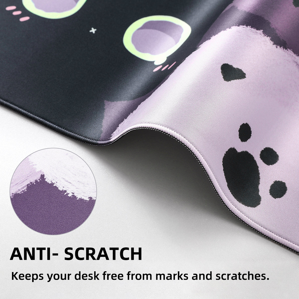 YUZNII Oversized Cartoon Kitten Desk Mat 800x300x3mm Mousepad