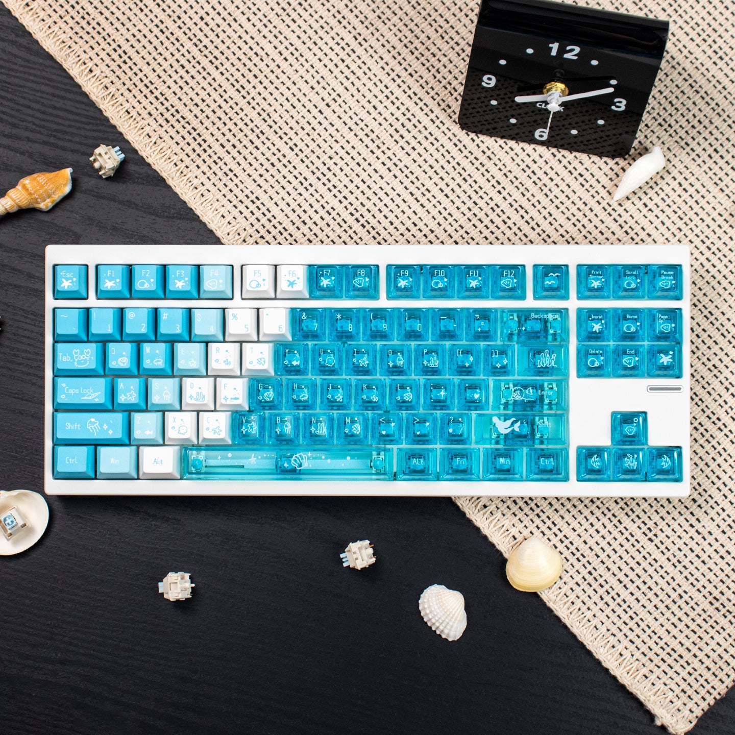 Snow Mountain PBT Dye-Sub + PC Pad-Printed Cherry OEM Profile Keycaps
