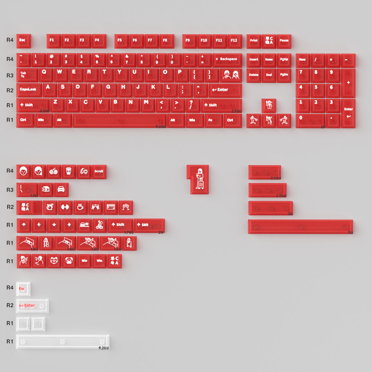 Forsted translucent Cherry Profile PC Keycap