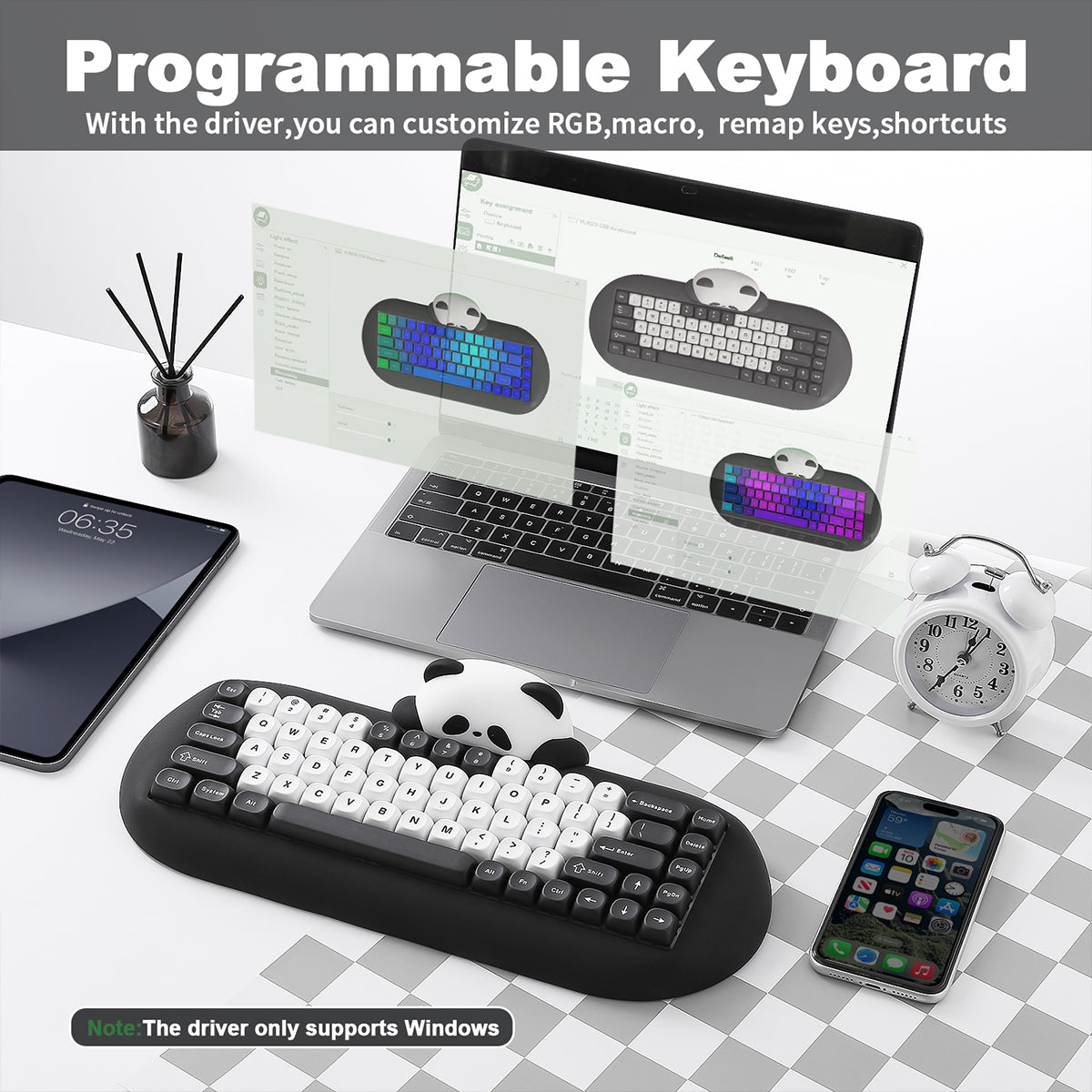 YUNZII C68 Panda Hot-Swap Wireless Mechanical Keyboard Panda Switch