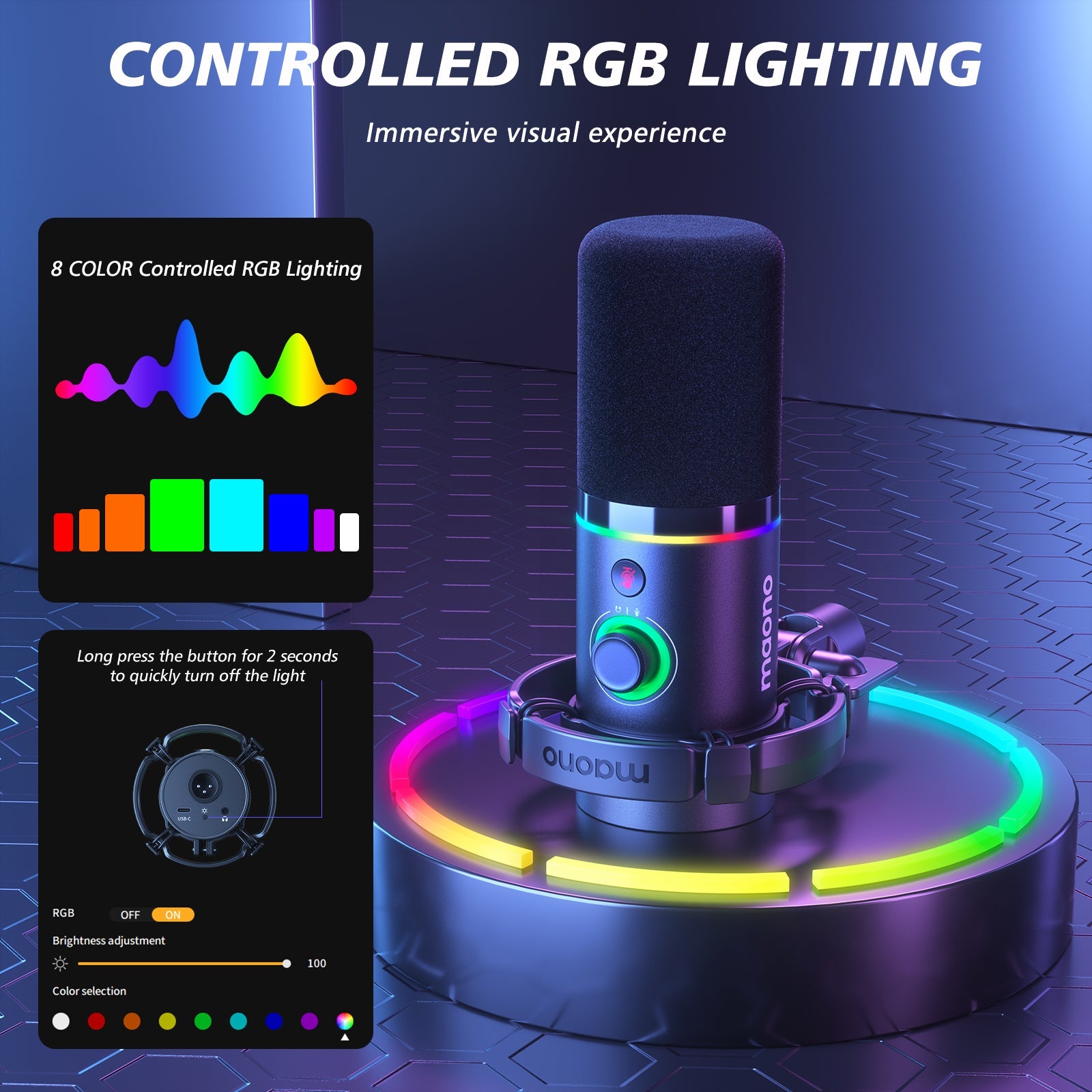 MAONO PD200XS USB/XLR Dynamic Microphone Set with Boom Arm