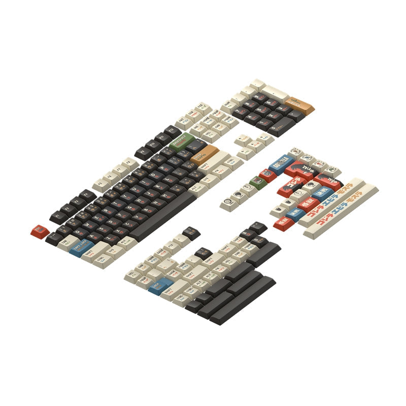 Keytok BERRY Low-Profile Black Classic Godzilla Keycaps 173pcs / Set