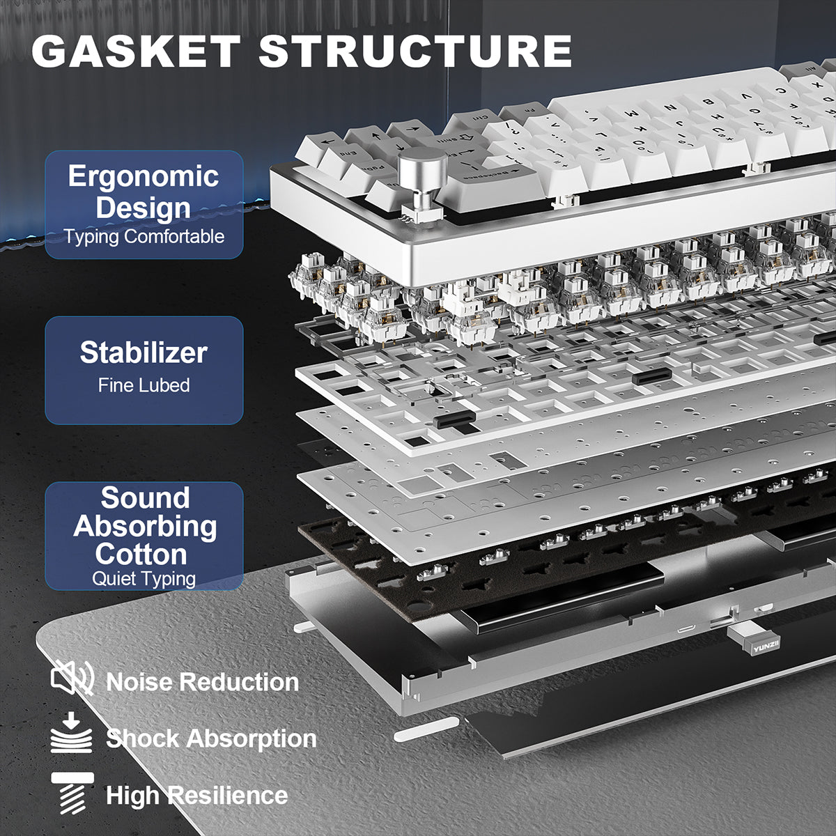 YUNZII AL68 QMK/VIA Tri-Mode Hot-Swap Wireless Mechanical Keyboard