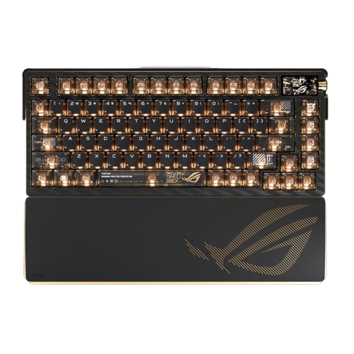Asus ROG AZOTH Extreme Edition 20 OLED Hot-Swappable Gaming Keyboard - ROG NX Edition 20 Storm Switch - ROG 20th Anniversary Design Translucent Black Keycaps Tri-Mode Limited Edition (Pre-Order)