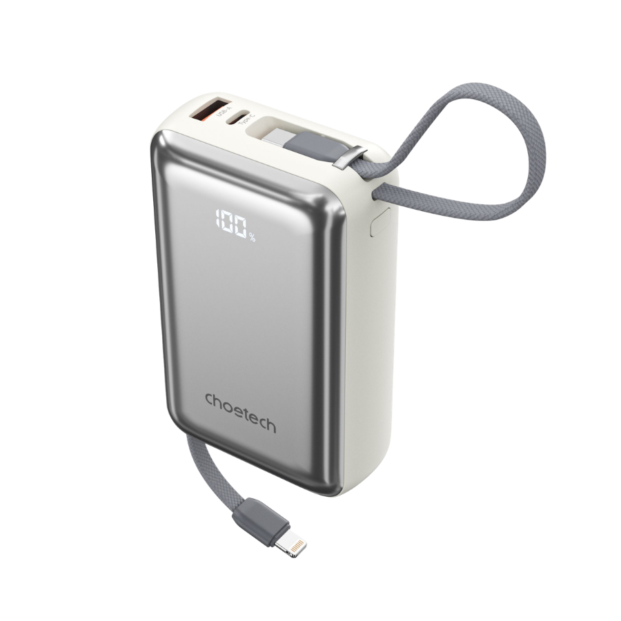 Choetech PowerLeap 20000mAh 45W Power Bank with USB-C and Lightning Cables