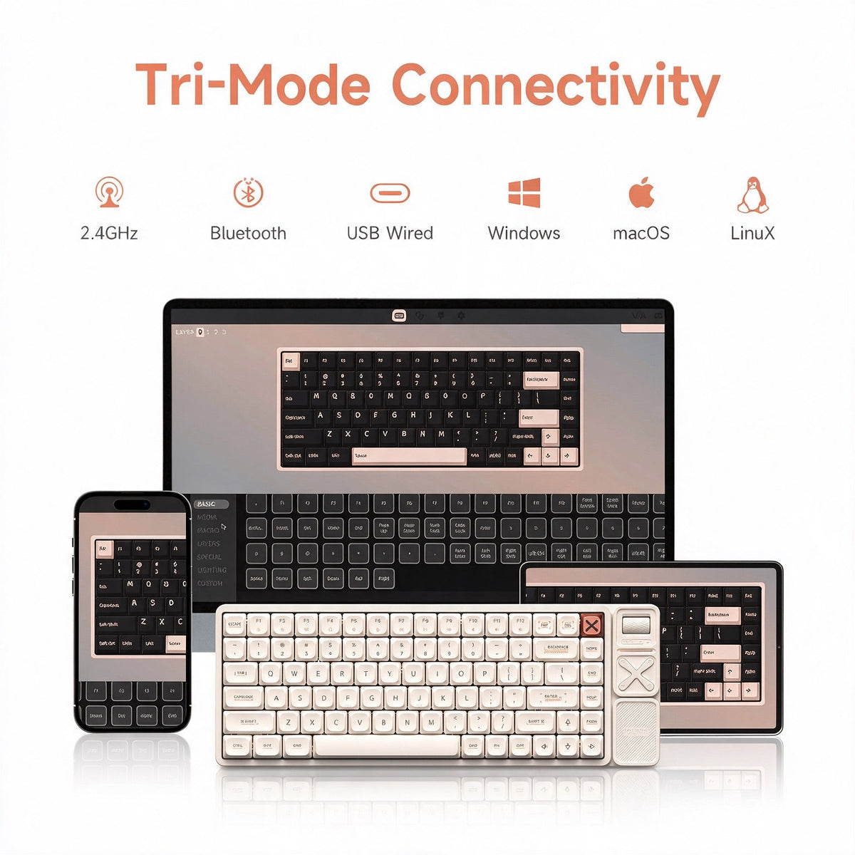 Magi75 Pro Bluetooth, 2.4 GHz and USB-C connection options