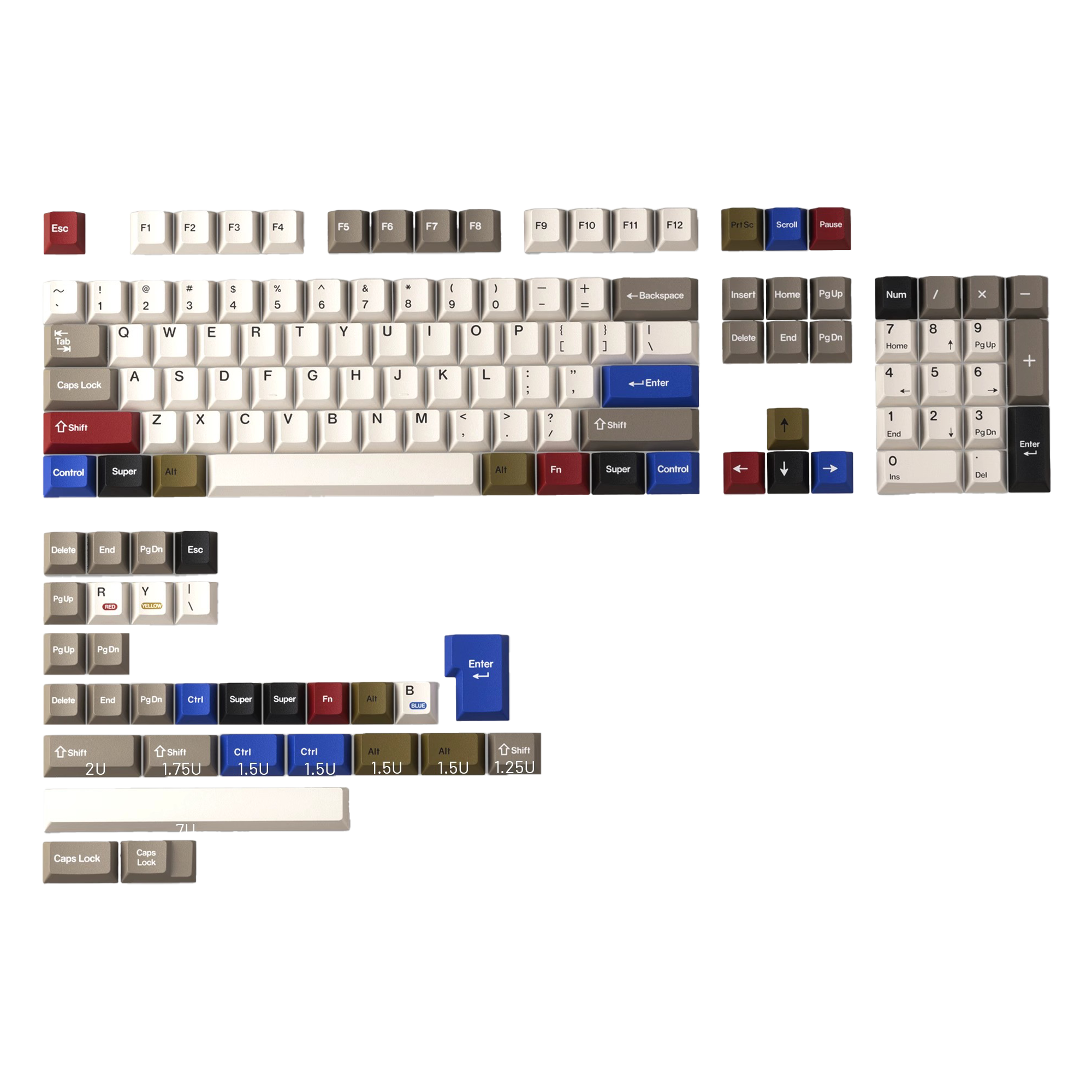 XVX RETRO 100 PALETTE Cherry Profile Dye-Sub PBT Keycaps Full Set