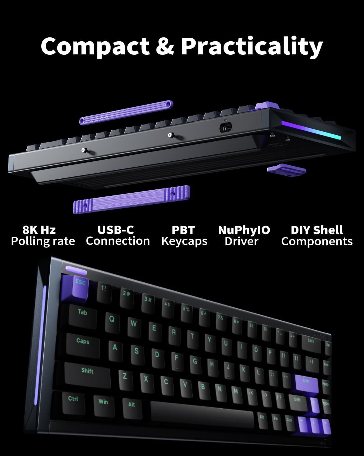 NuPhy X BH65 Magnetic Switch 8K Wired Aluminium Gaming Keyboard