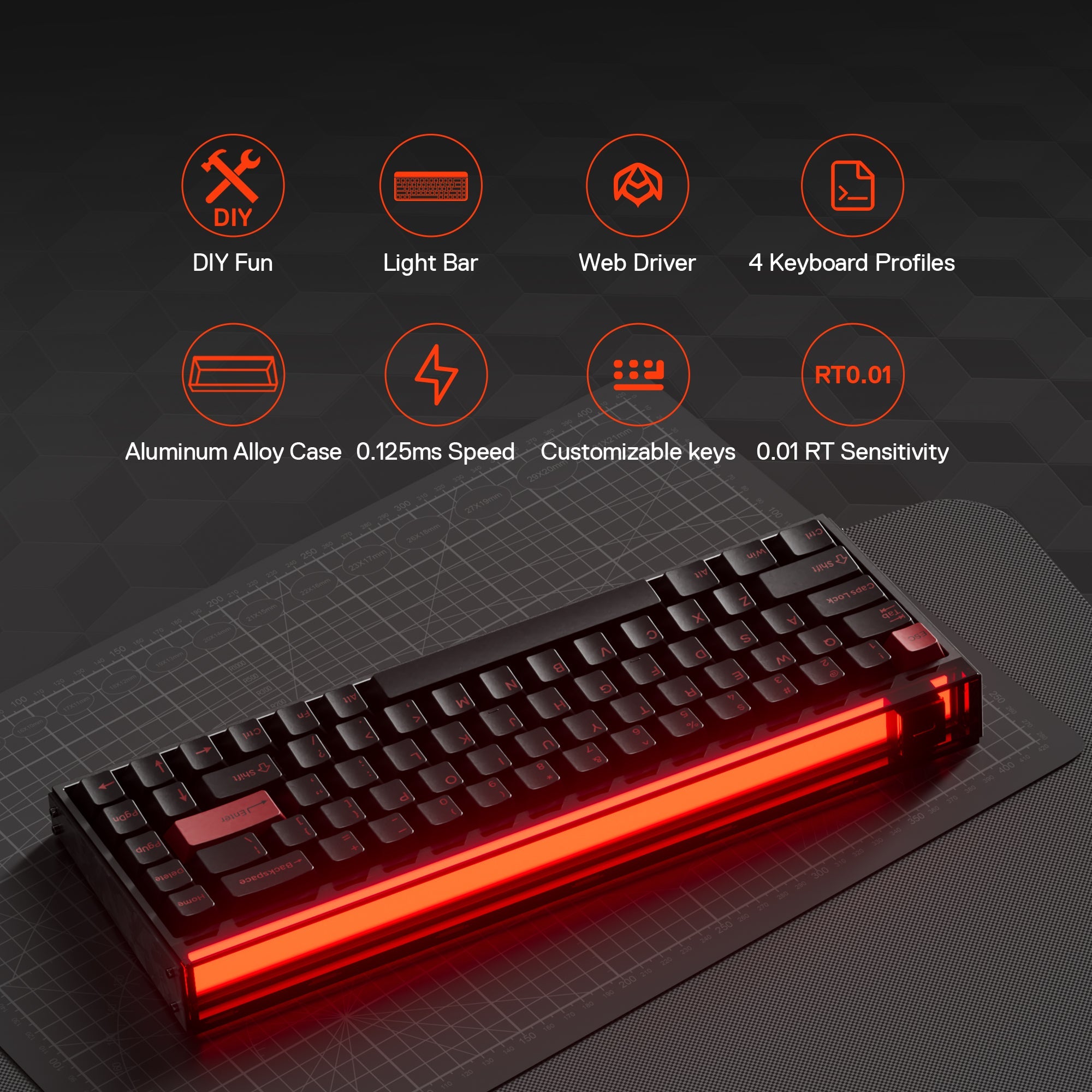 MelGeek MADE68 Ultra Aluminum Custom Gaming Magnetic HE Keyboard